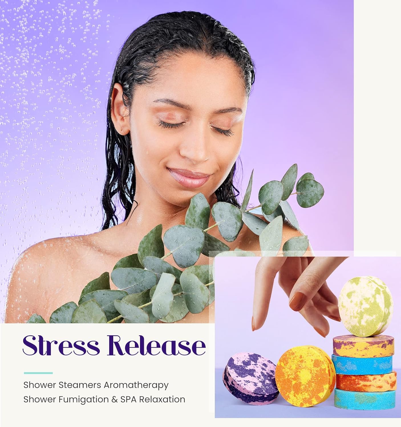 POPCHOSE Christmas Gifts for Women - Shower Steamers Aromatherapy 8 Pack with Gift Box, Self Care Spa Gifts for Mom, Men, Dad, and Teens - Relaxing Stocking Stuffers for Thanksgiving, Birthday
