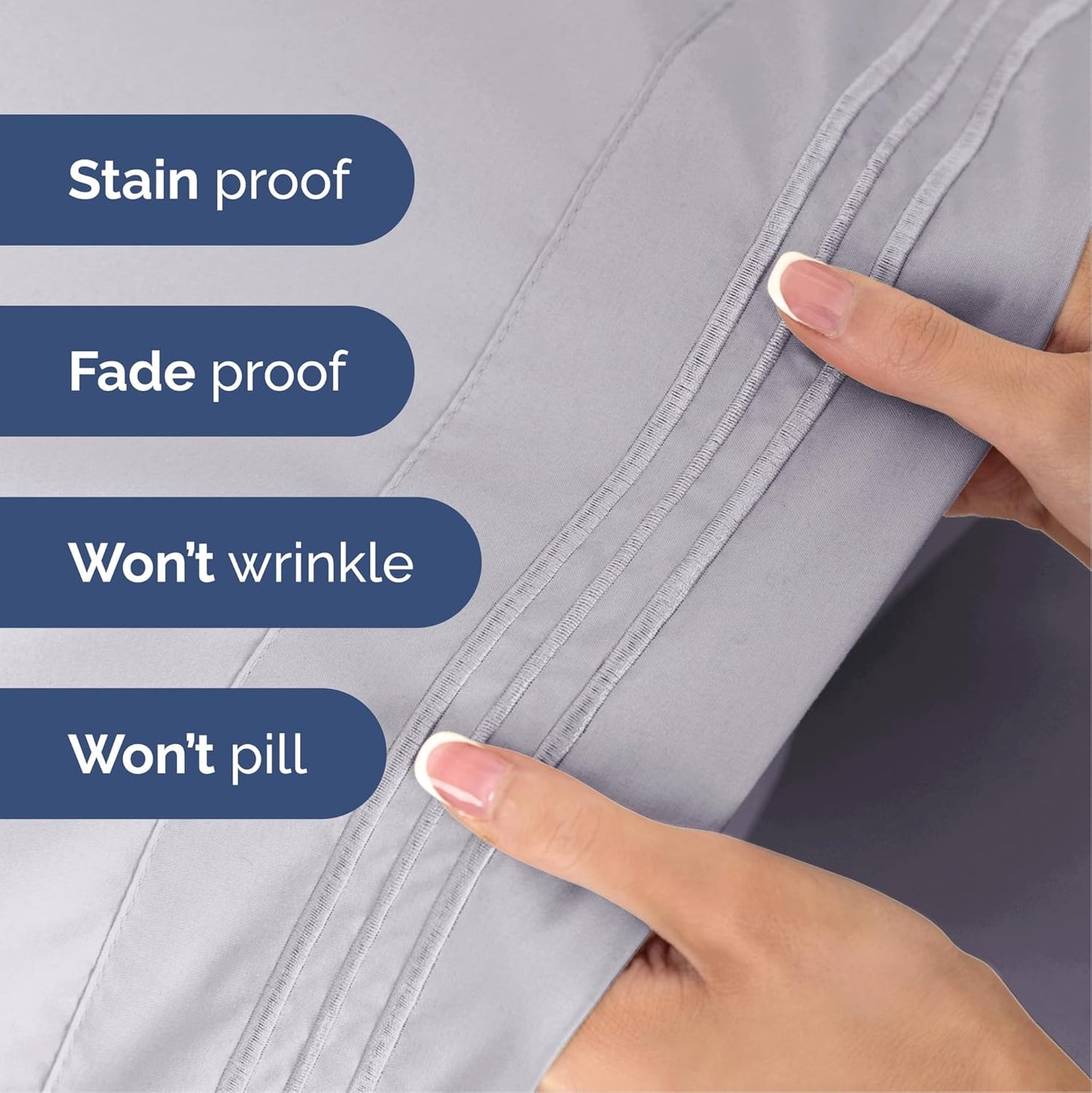 Cal King Size 4 Piece Sheet Set - Extra Soft, Breathable & Cooling - Hotel Luxury Durable Bed Sheets for Women & Men - Deep Pockets, Easy-Fit & Wrinkle-Free - Light Lilac Oeko-Tex