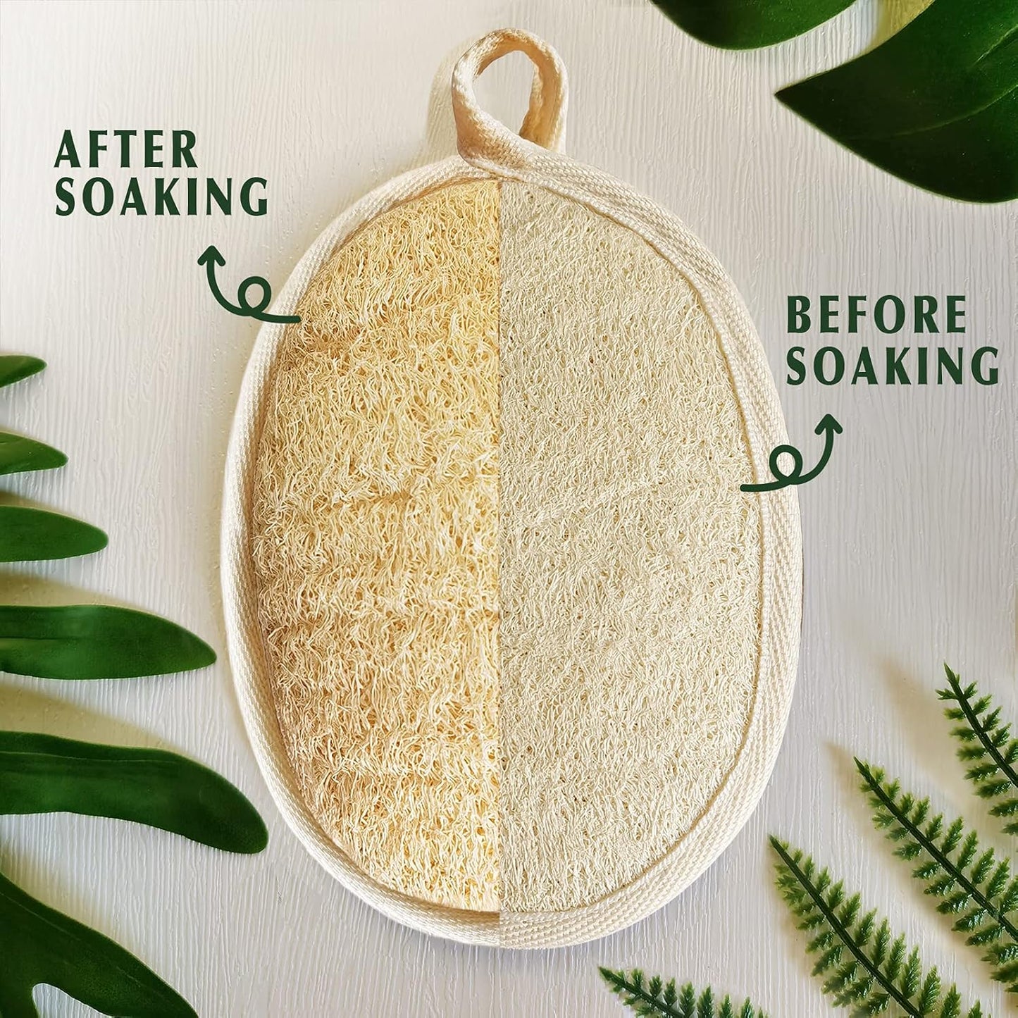 Natural Loofah Sponge Exfoliating(4 Packs),Made with Eco-Friendly and Biodegradable Shower Luffa Sponge, Loofah for Women and Men, Brown