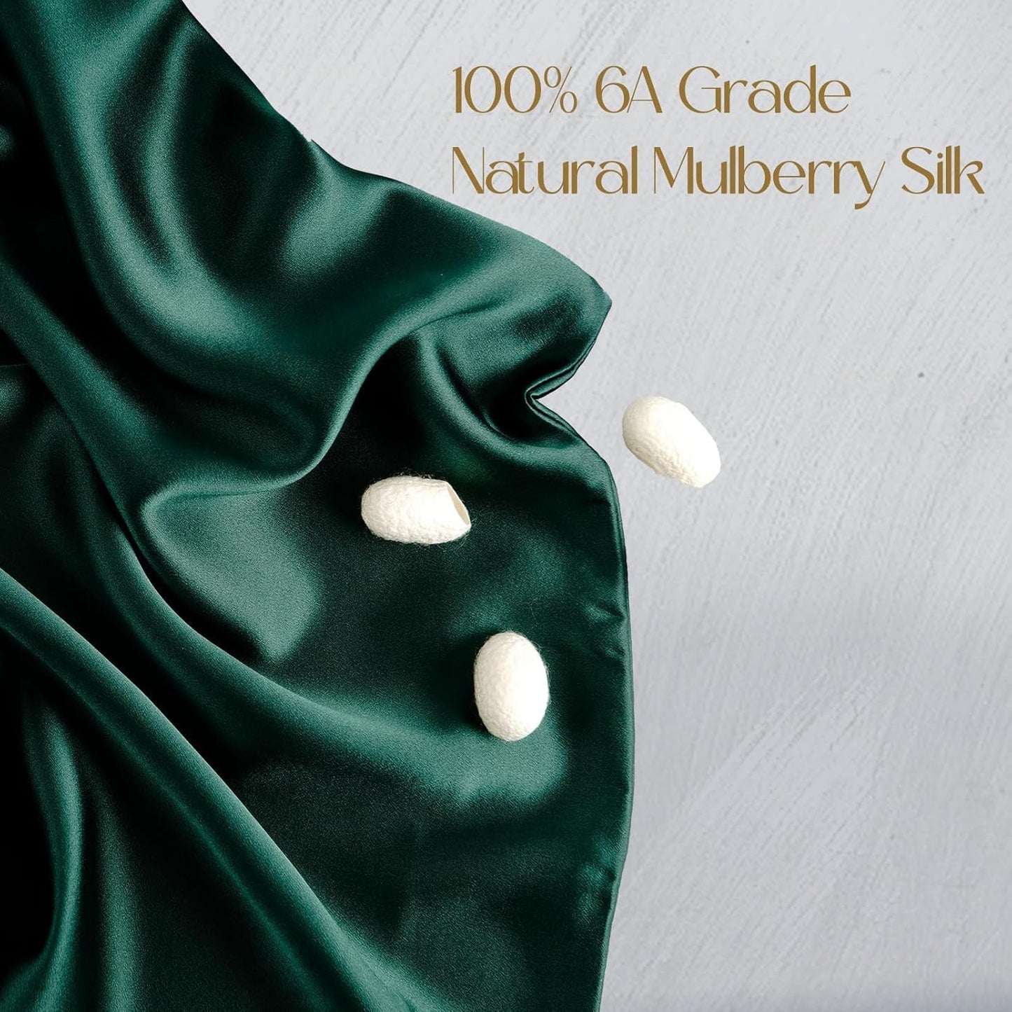 ZIMASILK 100% Pure Mulberry Silk Pillowcase for Hair and Skin Health,Soft and Smooth,Both Sides Premium Grade 6A Silk,600 Thread Count,with Hidden Zipper,1pc (King 20''x36'',Blackish Green)