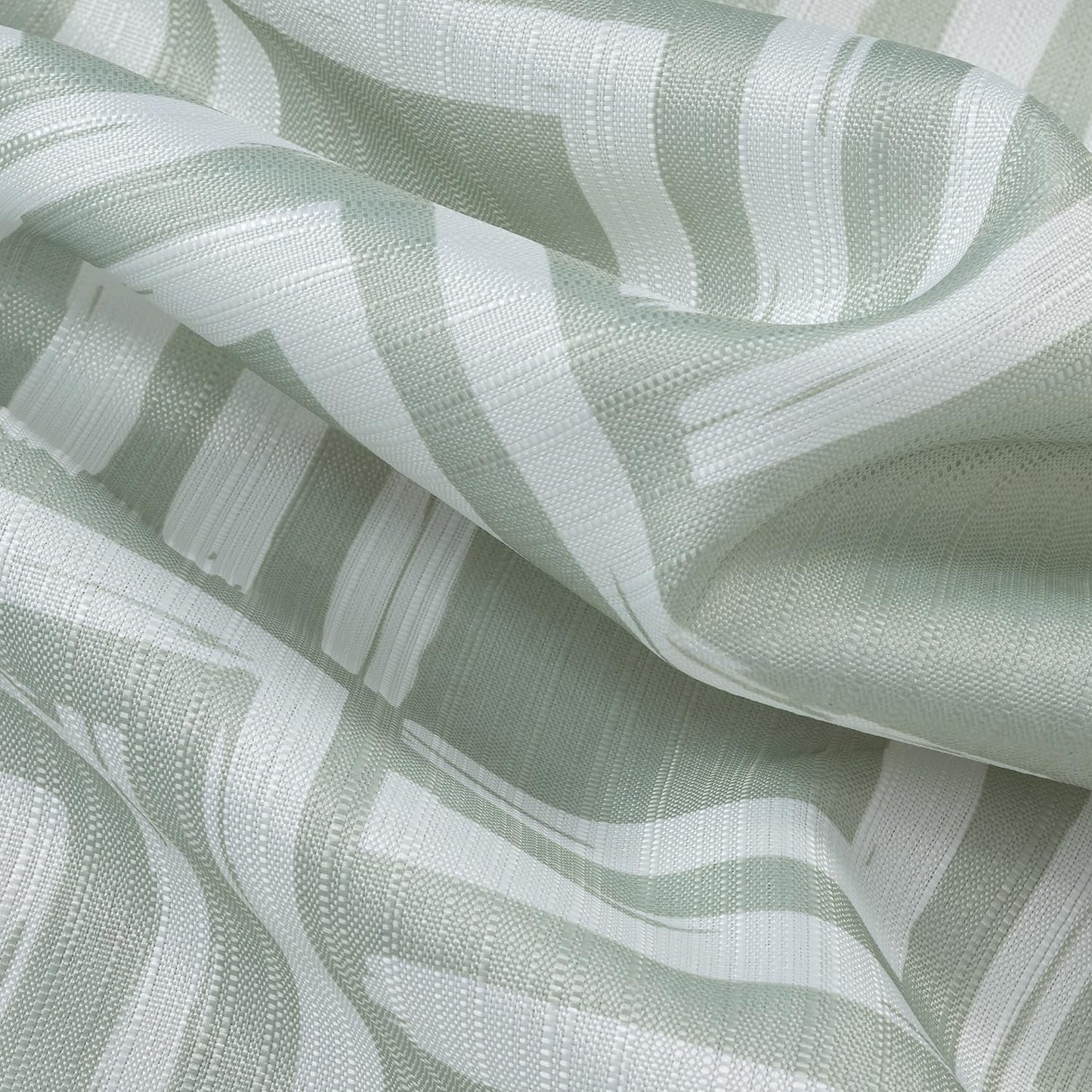 Serafina Home Hotel Quality Fabric Bathroom Shower Curtain: Geometric Square Design - Sage Green and White Milo Sage (72 x 70 inches)