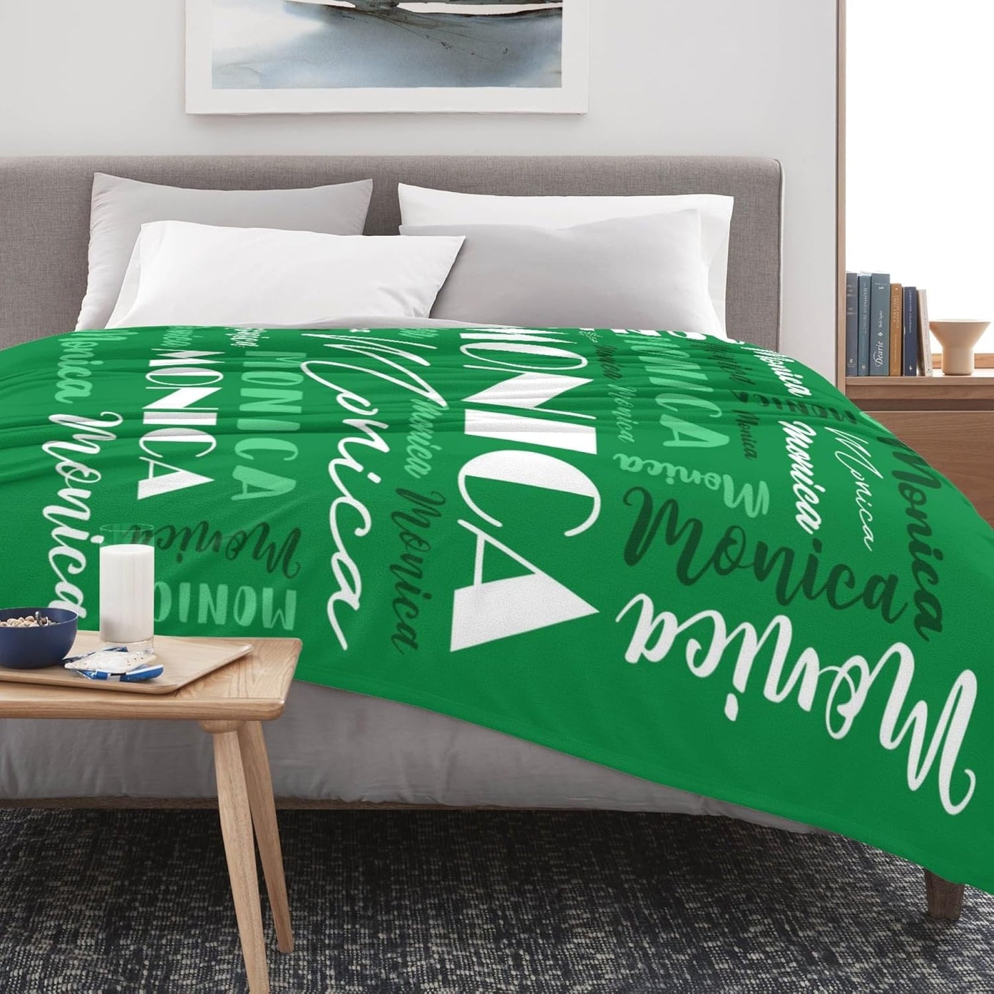 Name Blanket Personalized Blanket for Adult Kids Flannel Customize Throw Blanket Custom (Color 22, 50 x 60 Inches)
