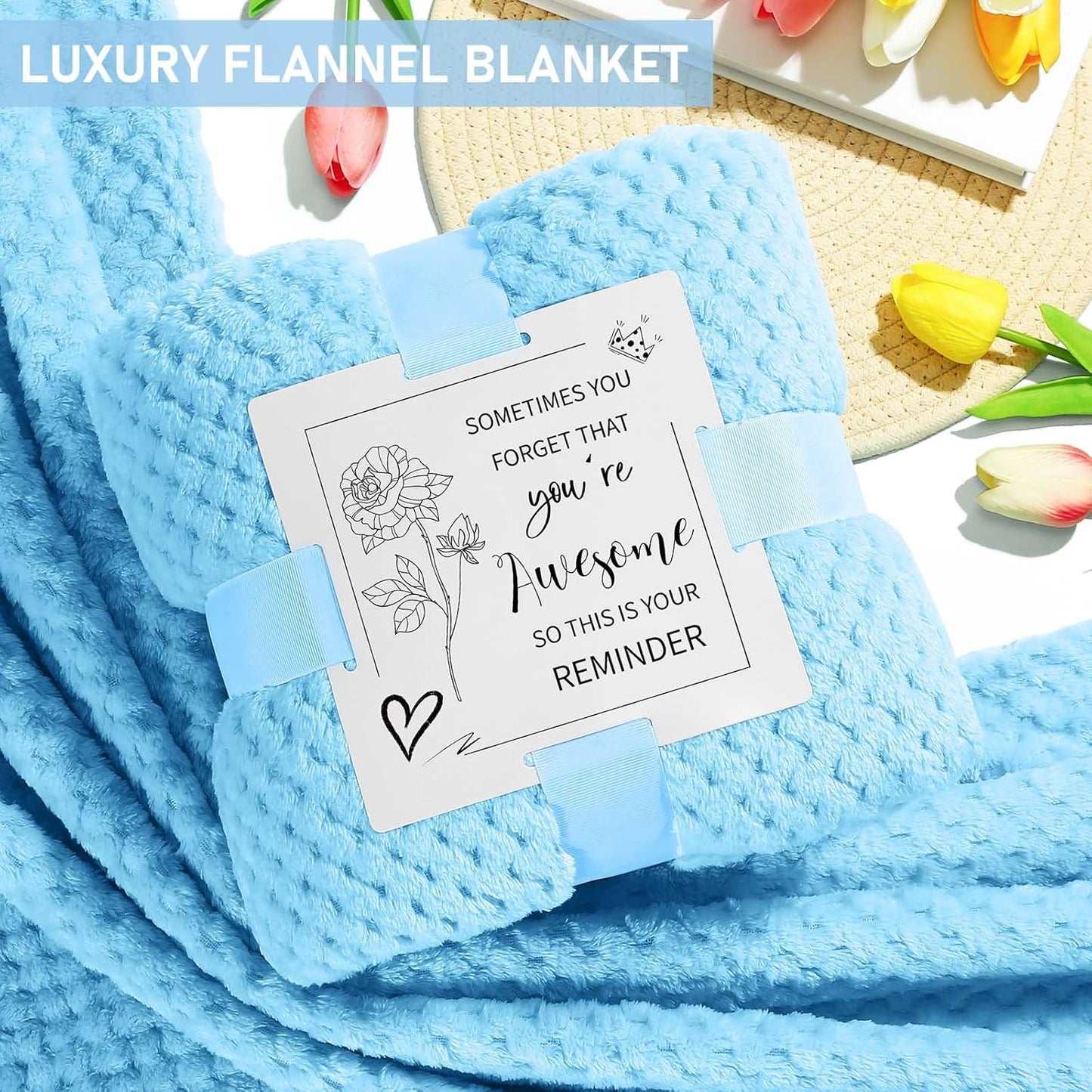 Happy Birthday Gifts for Women Mom Her Friend Sister Wife Grandma, Self Care Gifts Get Well Gifts Unique Relaxing Spa Gift Basket Set, Christmas Gifts for Women Mom Grandma (Blue)