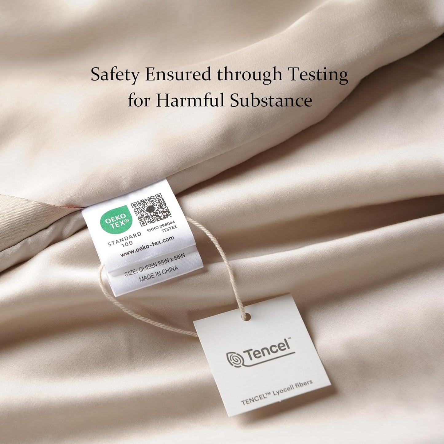CUDDLE DREAMS Lightweight Silk Filled Comforter for Summer, Detachable Tencel Duvet Cover for Easy Care, Naturally Breathable (Light Pewter, Queen)