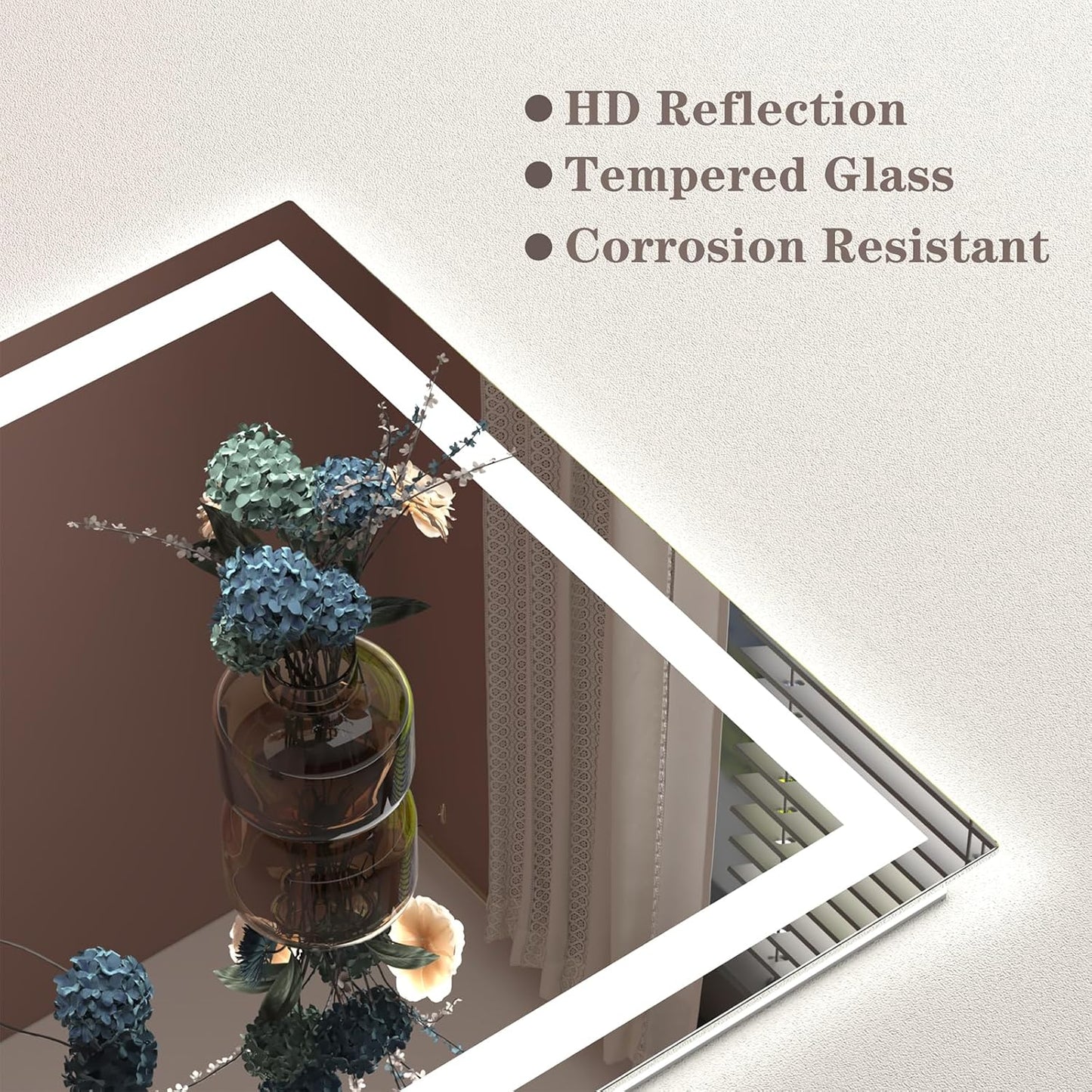 26x32 LED Mirror for Bathroom, Lighted Vanity Mirror for Wall, Dimmable, Anti-Fog, Shatter-Proof, ETL Listed (Front Lights + Backlit)