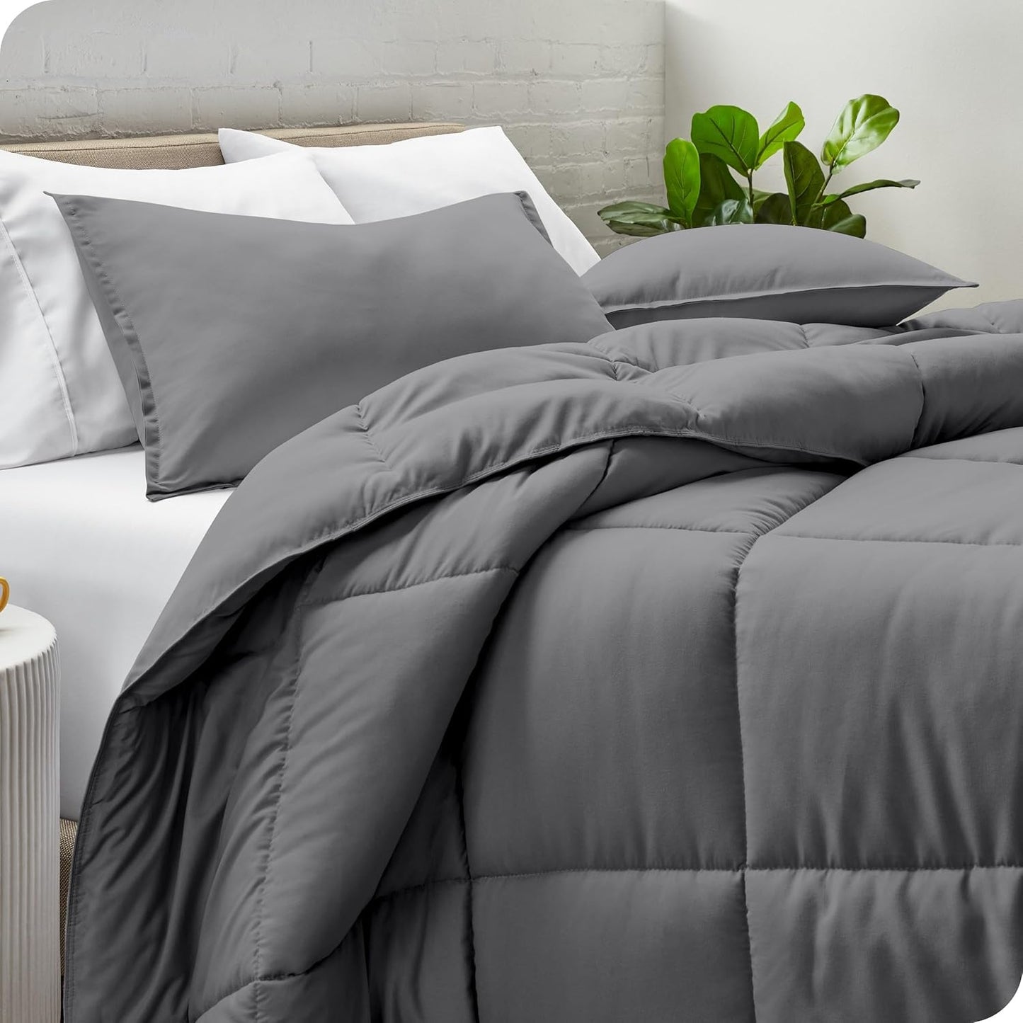 Bare Home Comforter Set - Queen Size - Ultra-Soft - Goose Down Alternative - Premium 1800 Series - All Season Warmth (Queen, Turquoise)