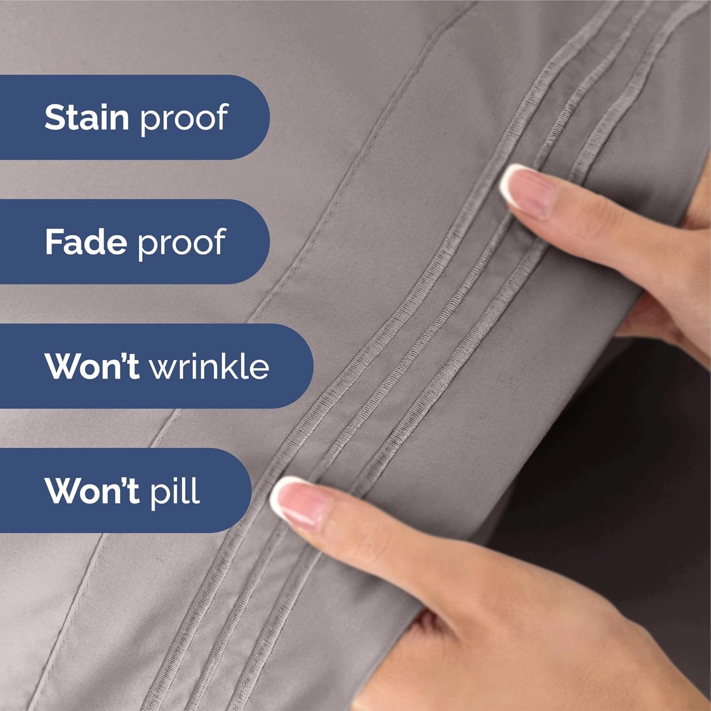 Split King Size 5 Piece Sheet Set - Extra Soft, Breathable, And Cooling Sheets - Hotel Luxury Bed Sheets for Women And Men - Deep Pockets, Easy-Fit & Wrinkle-Free - Thistle Purple Oeko-Tex Bed Sheets