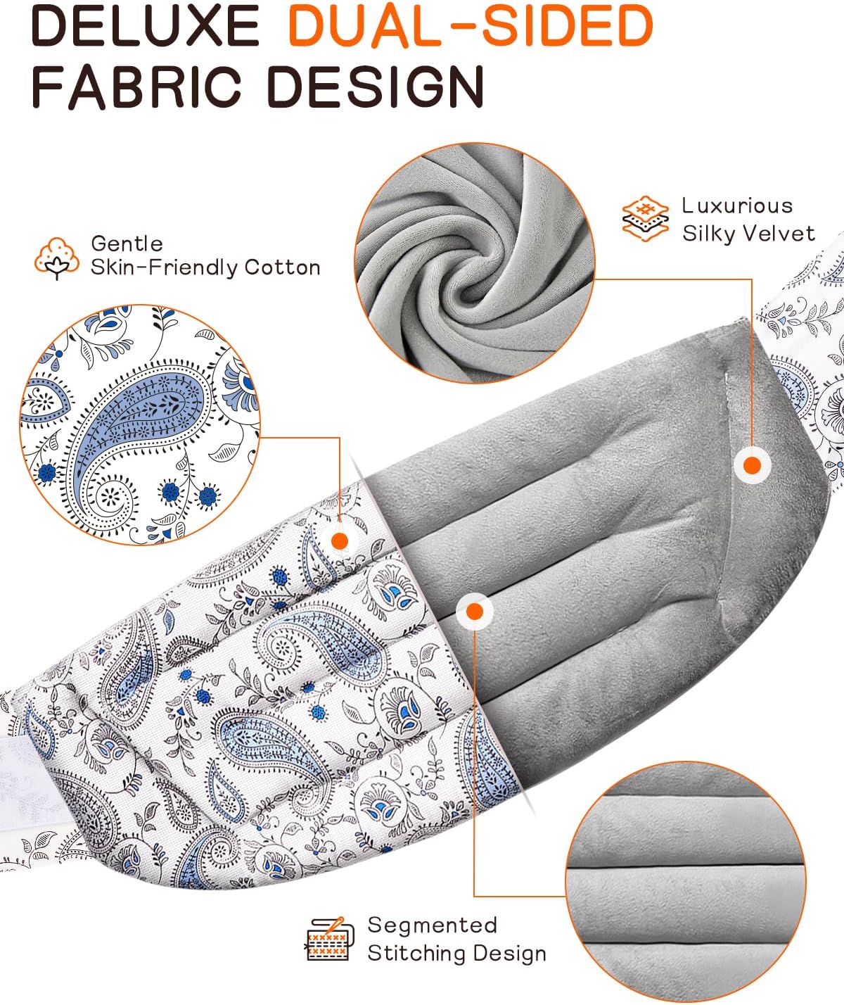 Microwave Heating Pad for Back with Moist Heat, Extra Large Microwavable Heating Wrap for Lumbar, Waist, Stomach, Shoulder, Neck Hot or Cold Pack, Reusable, Portable