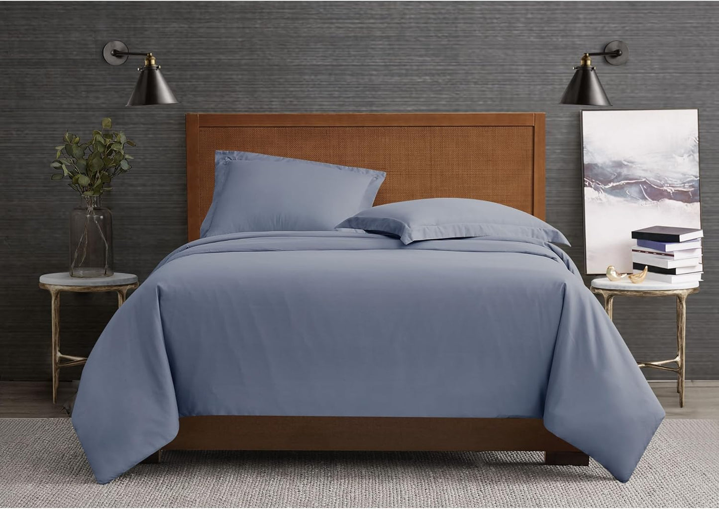 London Fog Garment Washed Solid Duvet Set Blue Microfiber 2-Piece Twin XL Duvet Set, Solid Themed, Adult and Teen, Oeko-TEX Certified