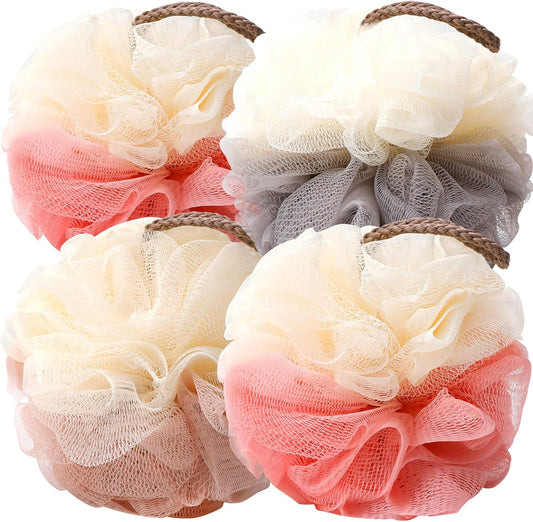 Bath Loofah Sponge Back Scrubber Shower Sponge Soft Mesh Exfoliator Pouf Shower Ball Bath Sponges for Women and Men Bath Accessories