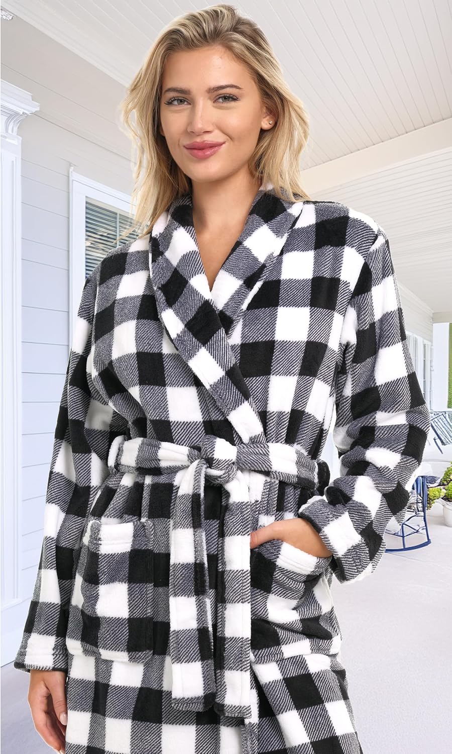 Alexander Del Rossa Plush Robe for Women, Long Fleece Winter Bath Robe, Plus Size