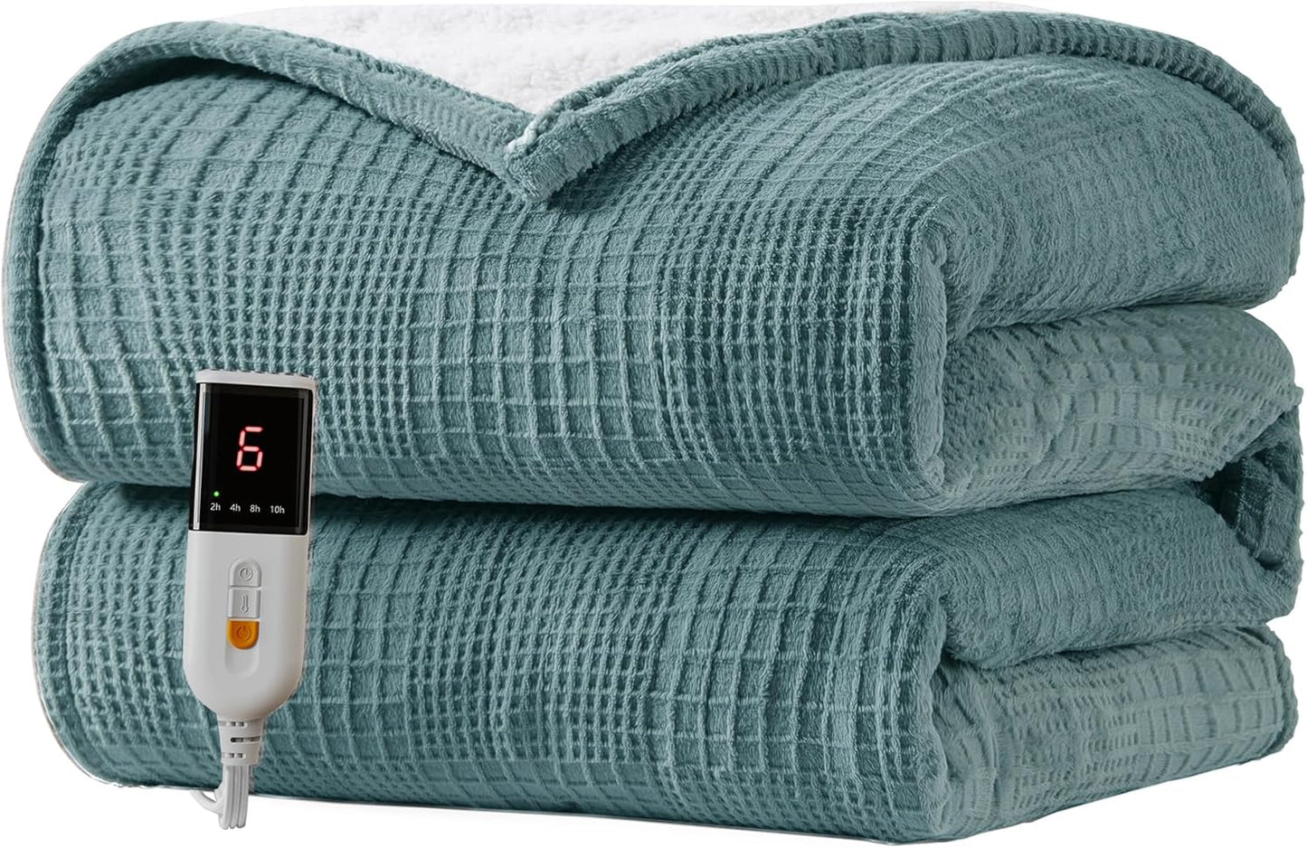 Heated Blanket Electric Blanket Throw 50''X60''-Heating Throw with 9 Heat Settings-2-10 Hours Auto Off,ETL Certified,Machine Washable (Green)