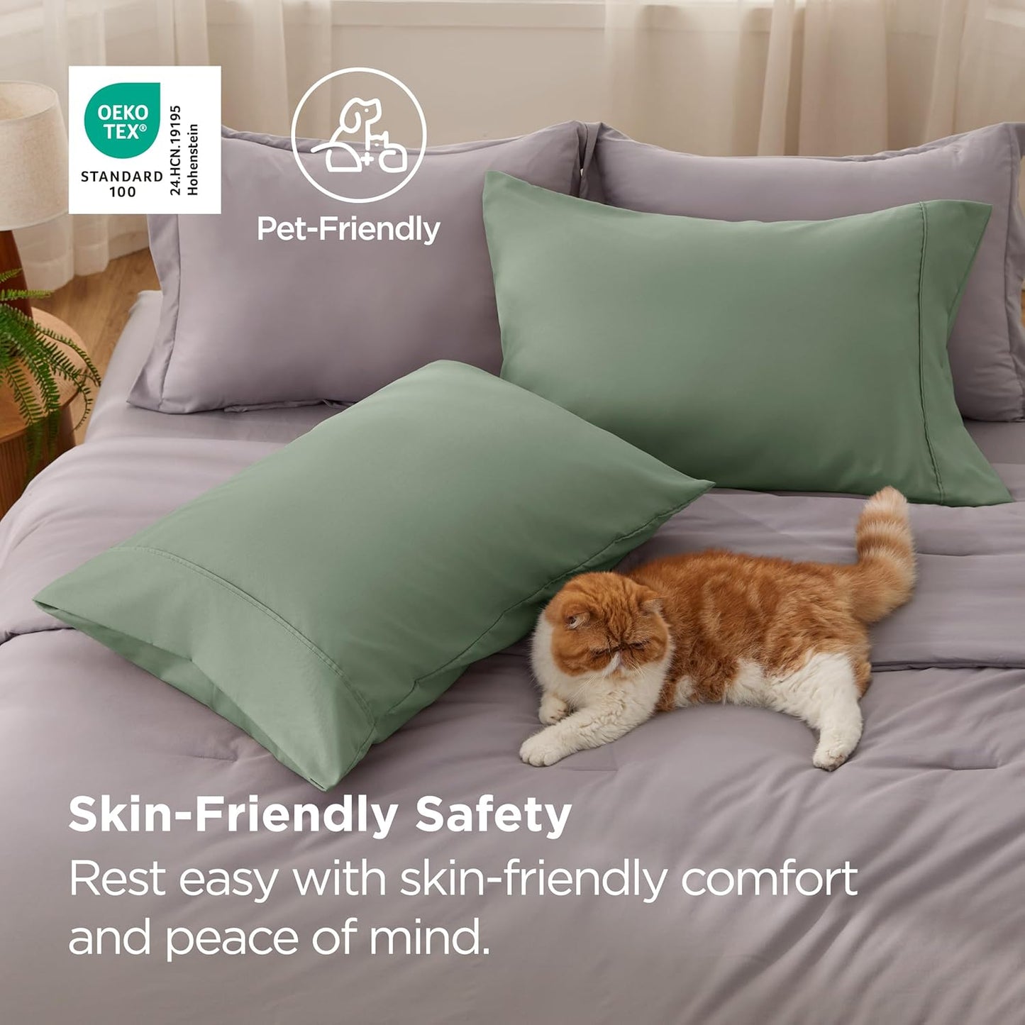Bedsure Queen Pillow Cases Set of 2 - Sage Green Brushed Microfiber Pillowcase 2 Pack, Super Soft and Cozy Pillow Case Covers with Envelope Closure, Wrinkle, Fade and Stain Resistant, 20x30 Inches