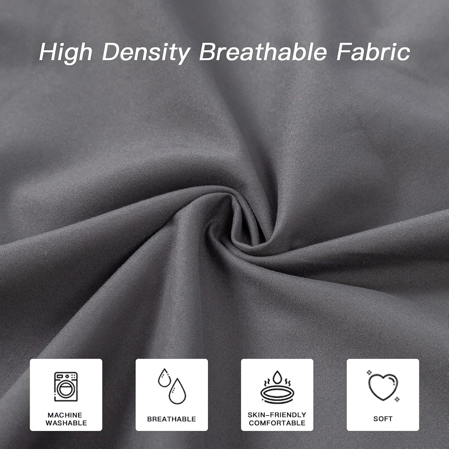 DOWNCOOL Luxury Full Body Pillow Insert with Fiber Cover - Ultra Soft Body Pillow for Sleeping - Breathable Long Bed Pillow Insert, 20"x54"(Grey, with Cover)
