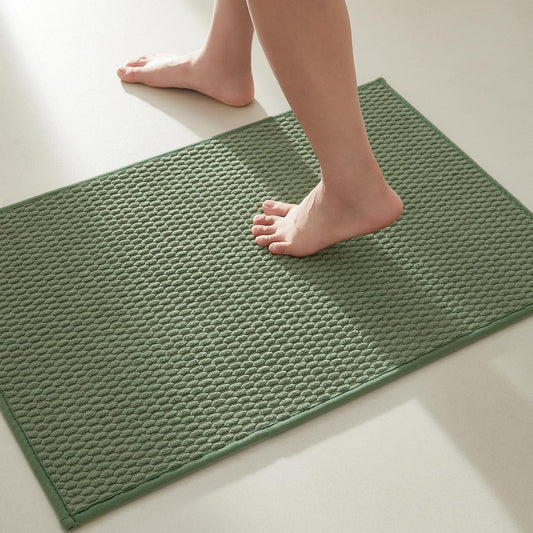 Bathroom Rugs Non Slip Washable, Super Absorbent Thin Bath Mat Small Quick Dry Low Pile Bathroom Rug, Sage Green 20"x30"