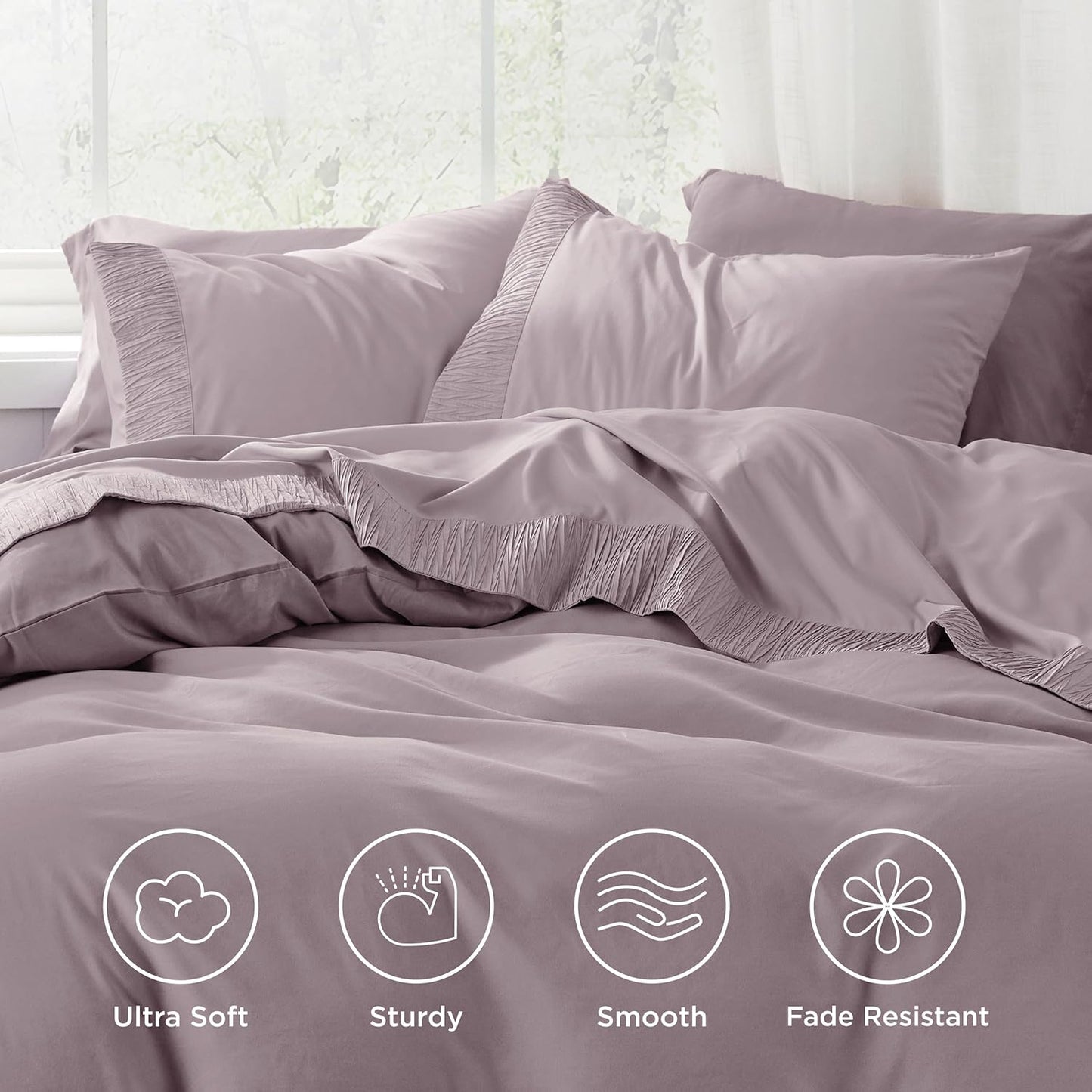 Bedsure Twin Sheets Set - 3 Pieces Soft Twin Bed Sheets - Breathable & Cooling - Hotel Luxury - Easy Care Polyester Microfiber Bedding for Women, Men, Pink Mocha