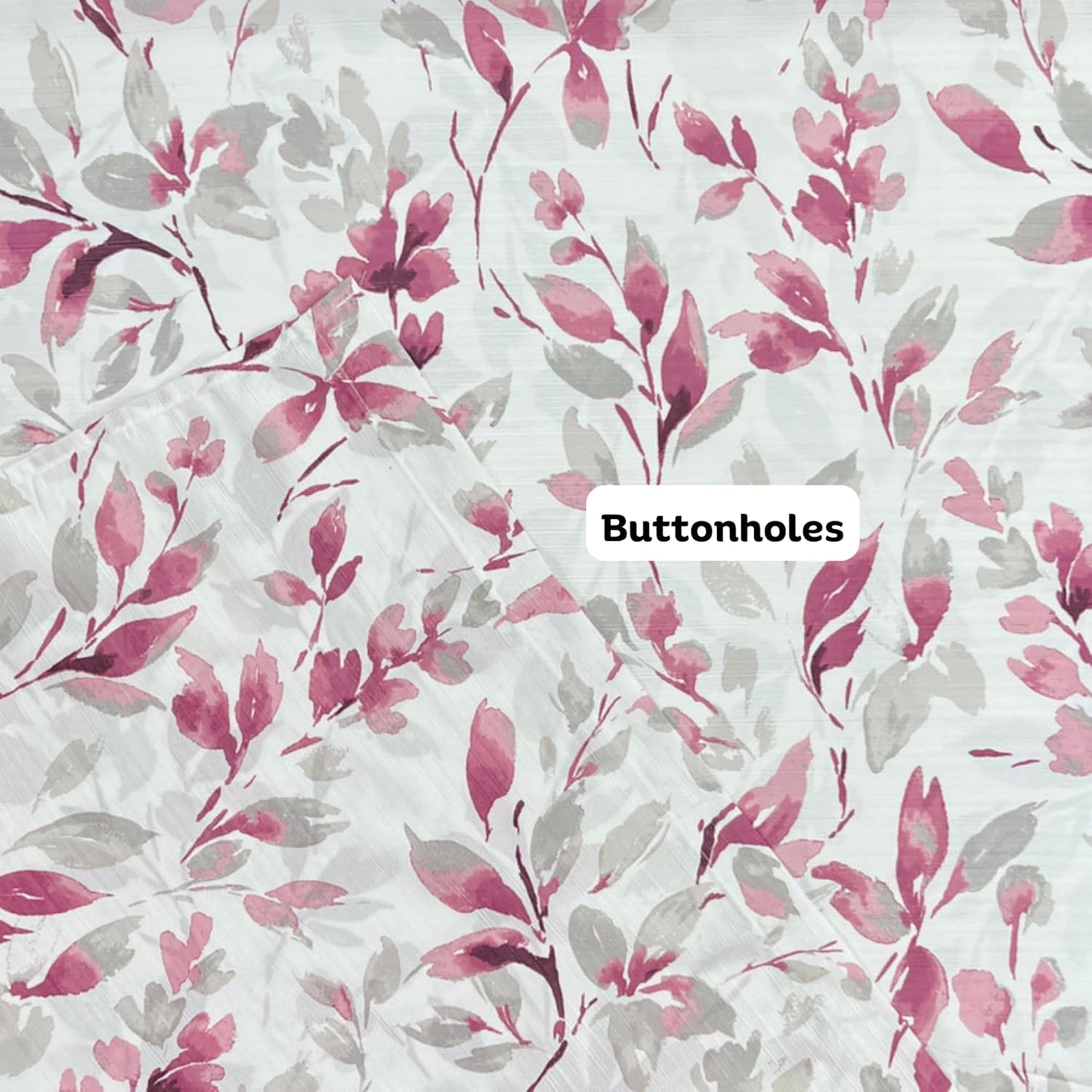 Serafina Home Hotel Quality Fabric Bathroom Shower Curtain: Floral Leaf Damask - Pink, Gray and White (72 x 70 inches)