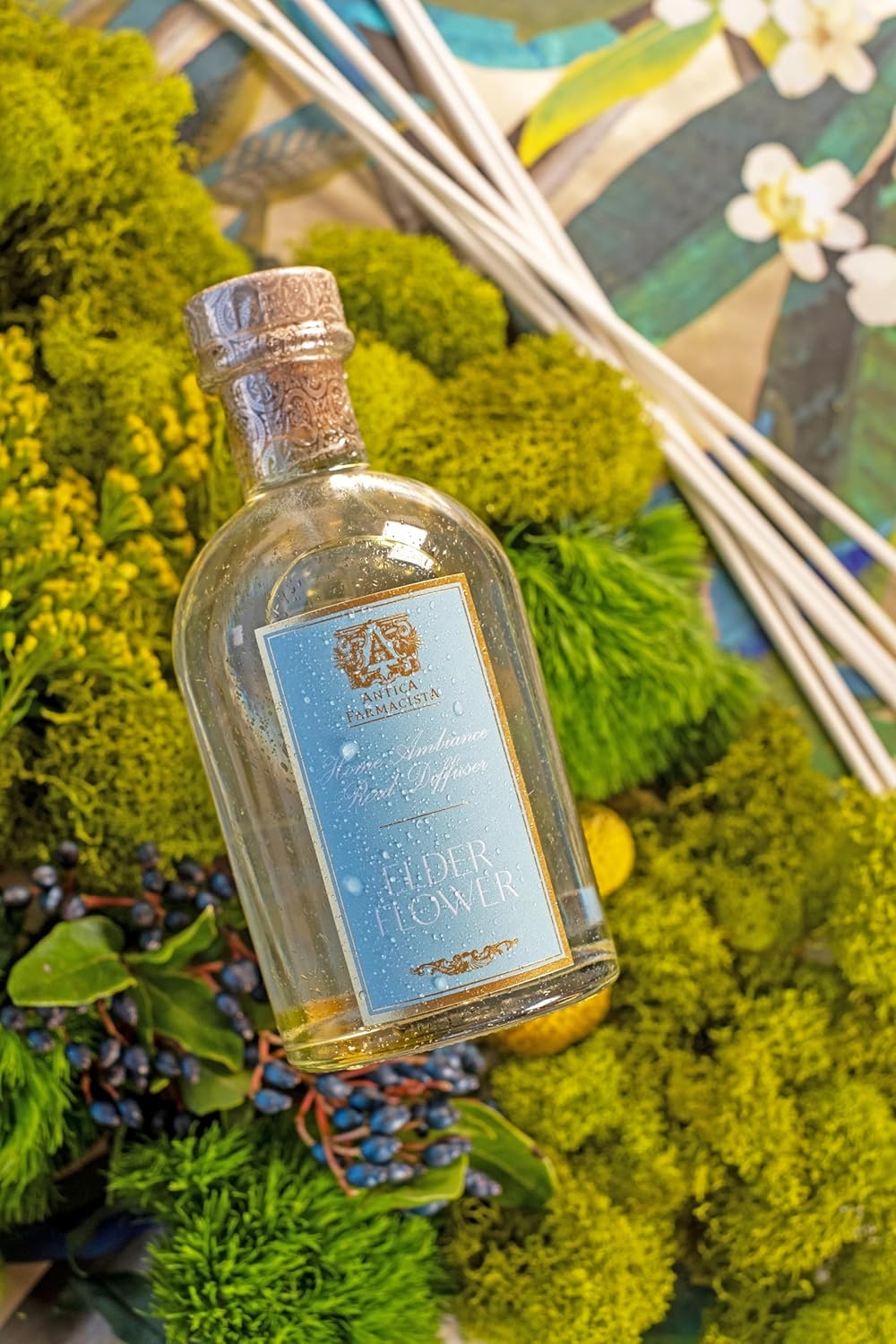 Antica Farmacista Home Ambiance Diffuser - Long-Lasting Reed Scent Diffuser - Luxury Room Freshener Gift - Elderflower, 8.45 fl oz