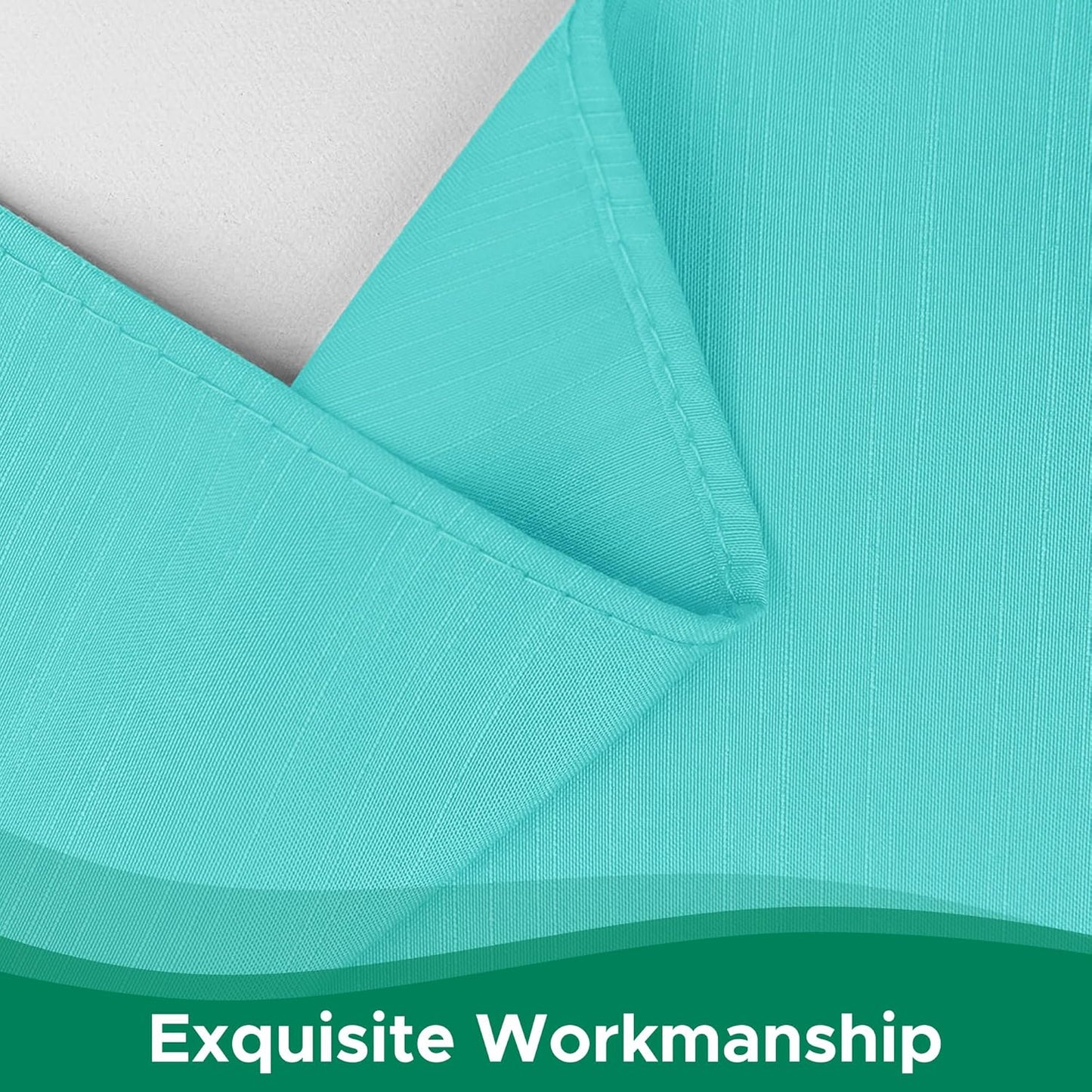 Biscaynebay Wrap Around Bed Skirts for Full & Full XL Beds with Short Drop of 12", Aqua Adjustable Elastic Dust Ruffles Easy Fit Wrinkle Resistant Silky Luxurious Fabric Machine Washable