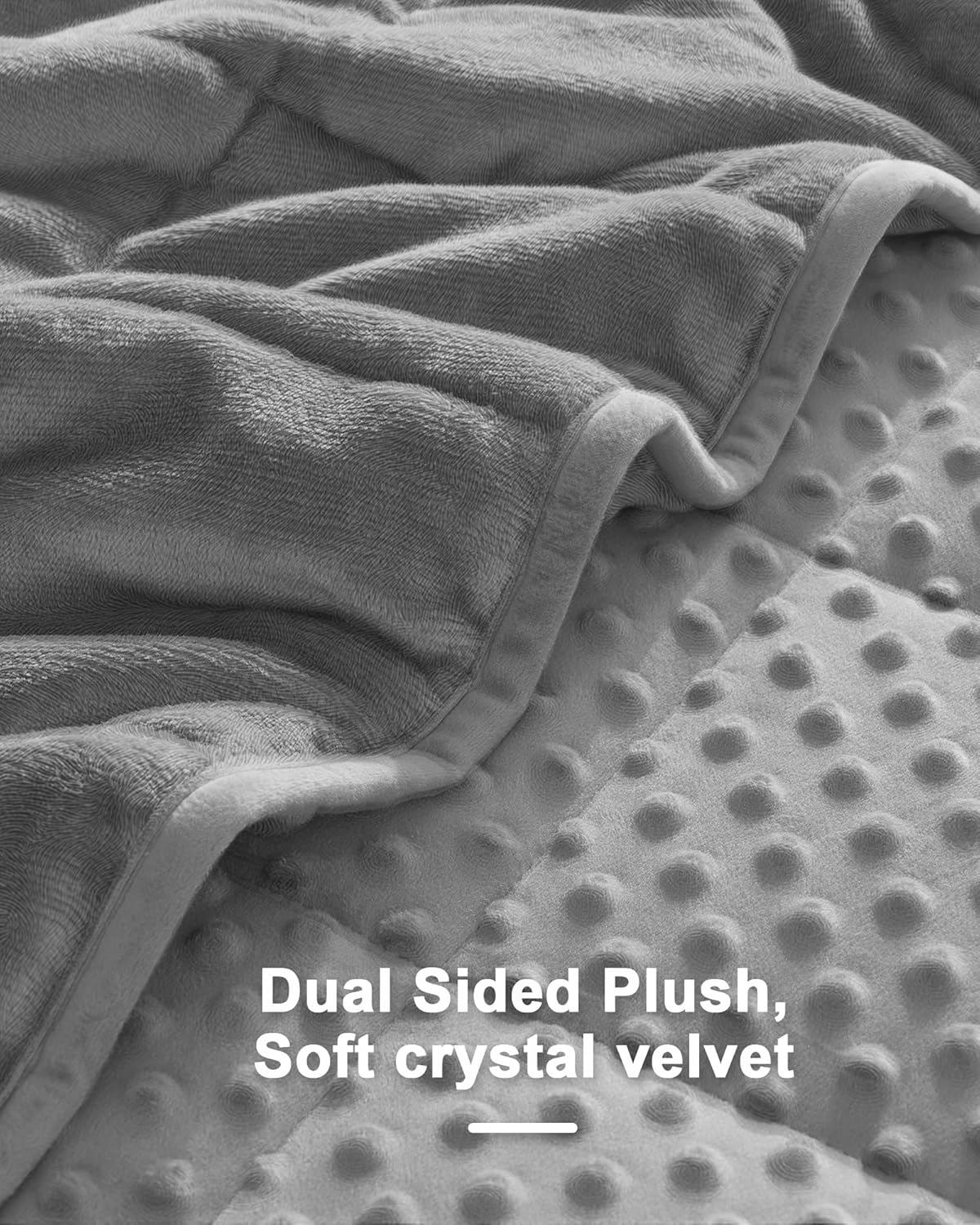 Weighted Blanket for Adults Queen Size 20 lbs, All-Season Minky Dots Cooling Heavy Blanket for Women Men, Soft Cozy and Breathable Weighted Throw, Machine Washable, 60 x 80 Inches, Grey