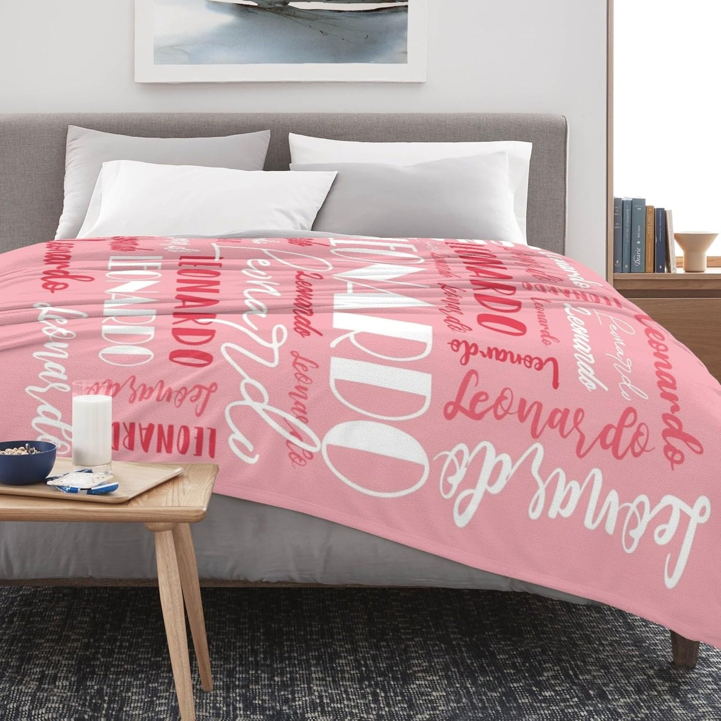 Name Blanket Personalized Blanket for Adult Kids Flannel Customize Throw Blanket Custom (Color 01, 40 x 50 Inches)