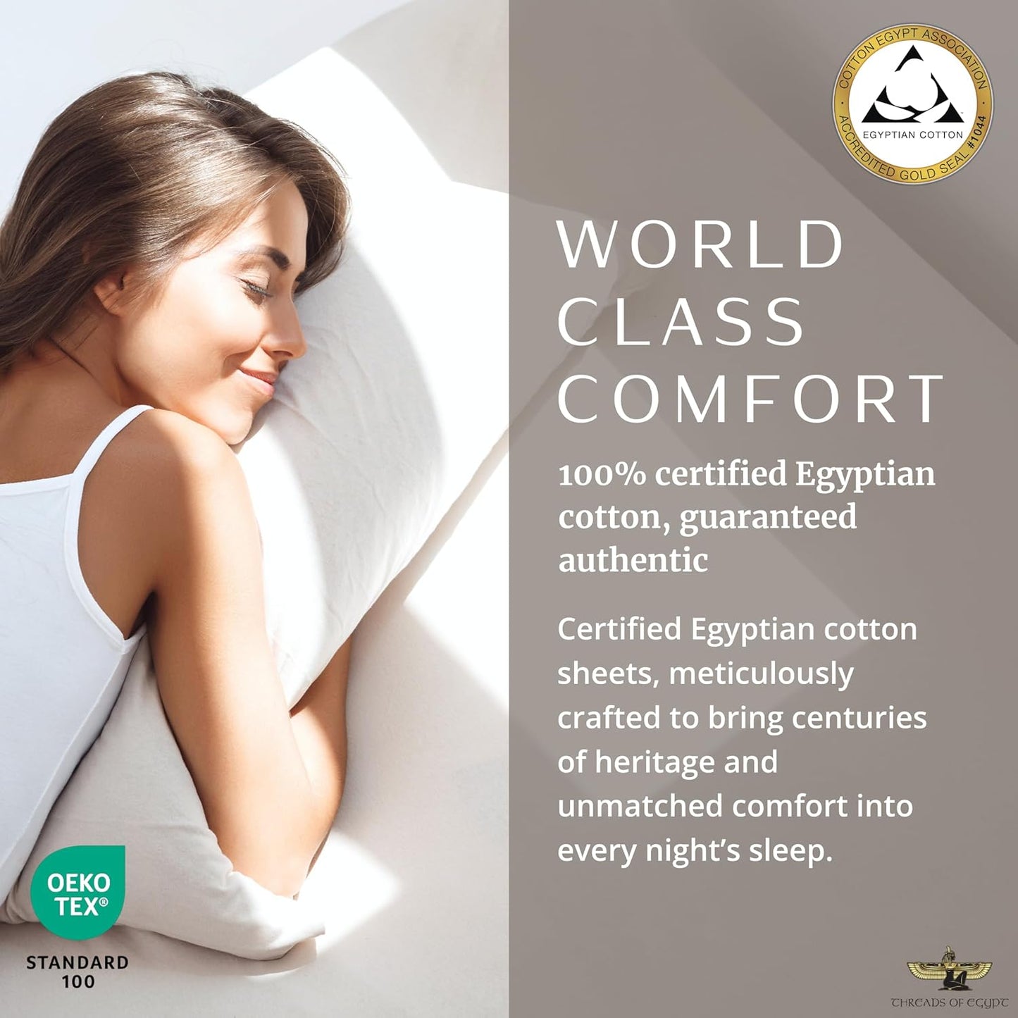 100% Egyptian Cotton Sheets Queen Size | 1200 Thread Count | CEA Gold Seal Certified | Ultra Soft | Cooling for Hot Sleepers | 18" Deep Pocket | Queen Size [Grey]