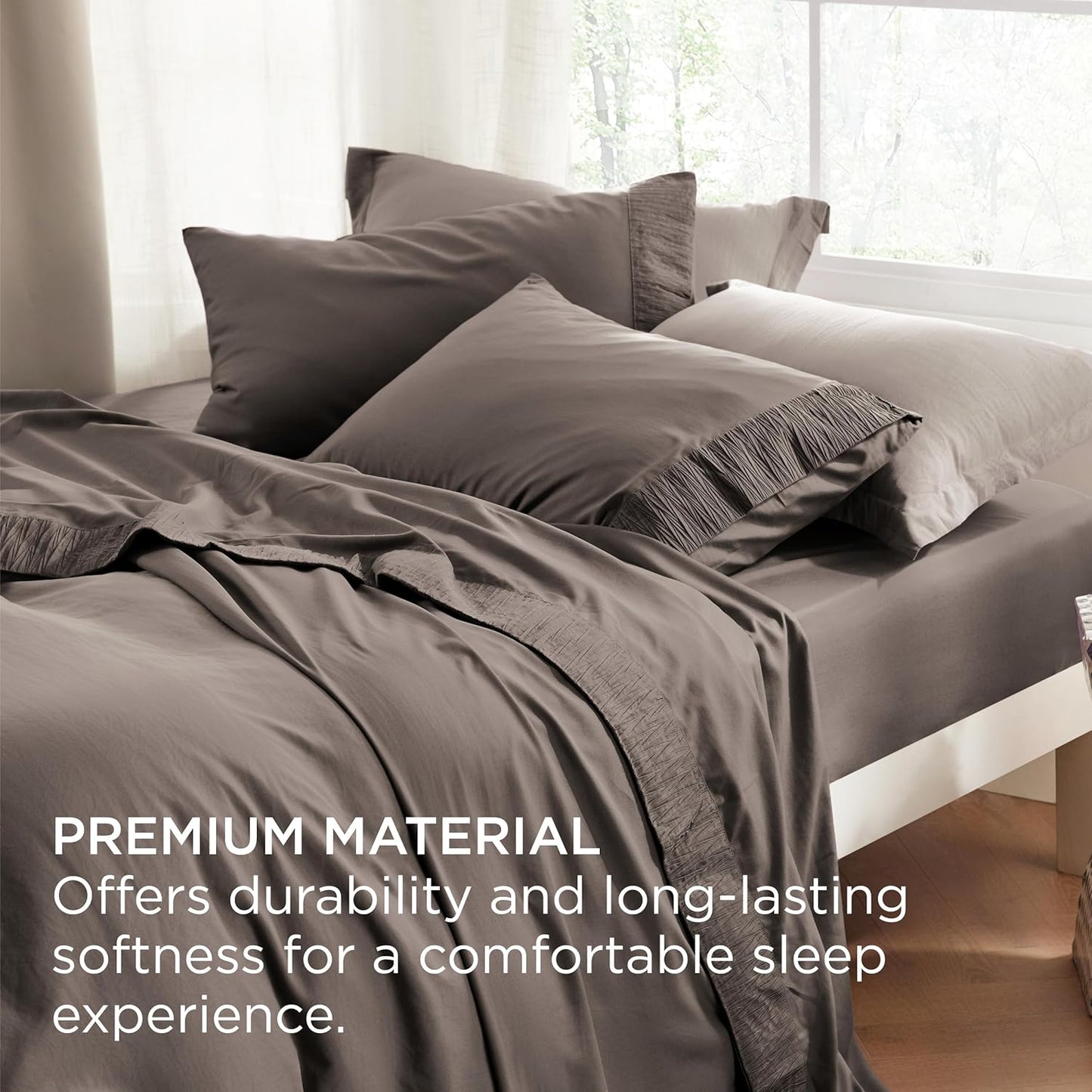 Bedsure Twin XL Sheet Sets Dorm Bedding - 3 Pieces Soft Extra Long Twin Sheets, Hotel Luxury, Easy Care Microfiber for Women, Men, Taupe