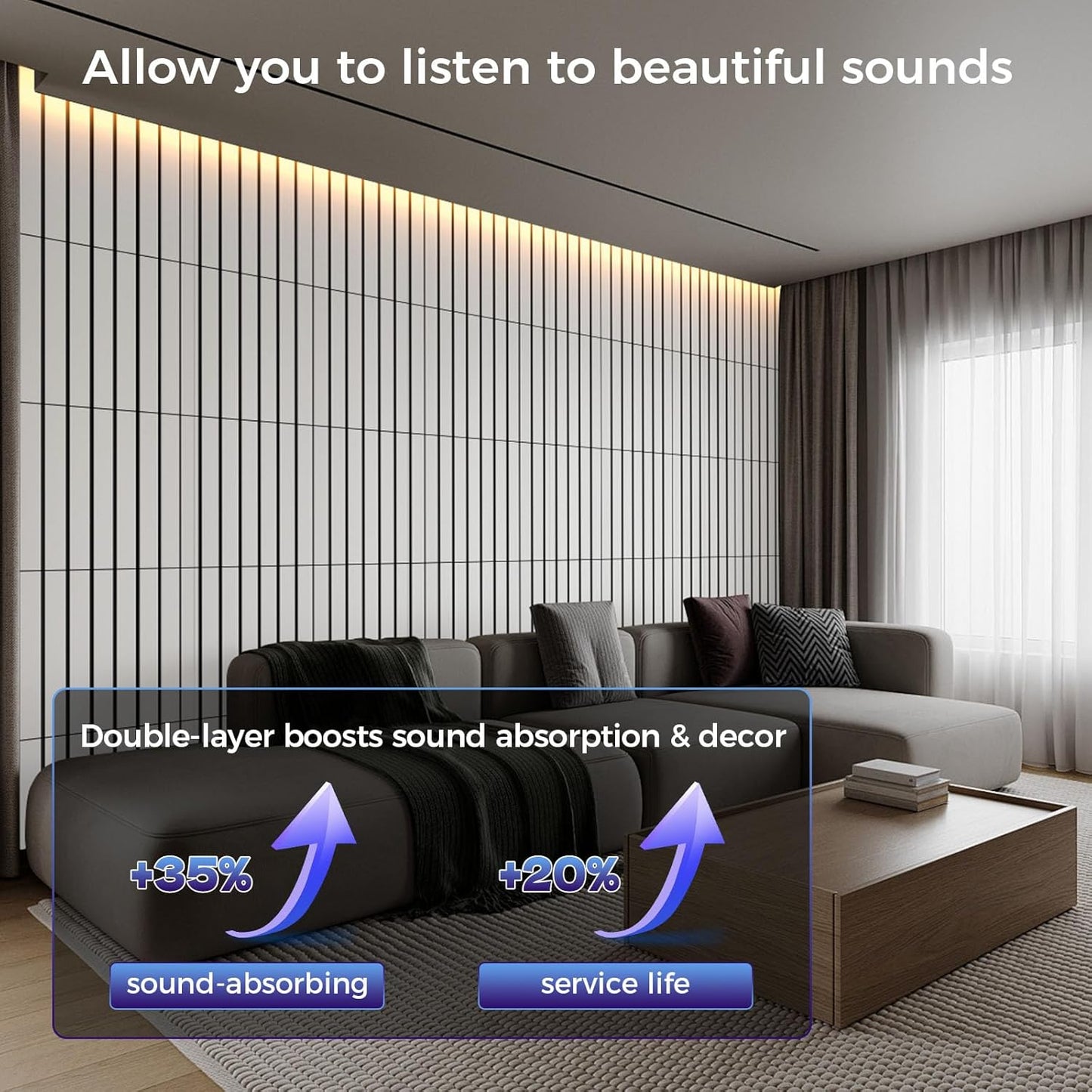 8 Pack 2-Layer Fold Soundproof Wall Panels, 24 x 12 x 0.41 in Large Sound Proof Foam Panels for Walls, 0.9lb/ft³ High Density, 3D Acoustic Panels,Artistic Noise Dampening Panels White&Black