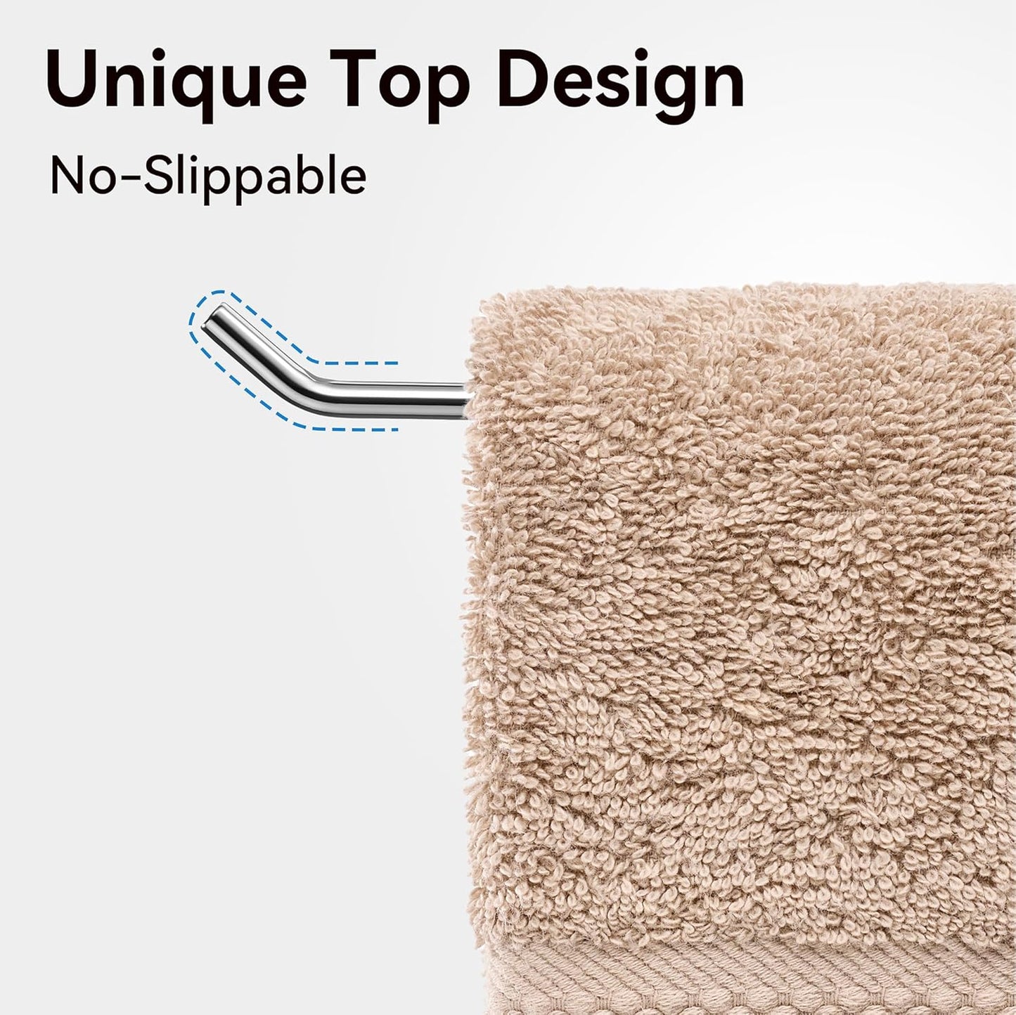 T-Shaped Hand Towel Holder Stand – Countertop Stainless Steel Towel Rack with Non-Slip Base for Bathroom, Kitchen, Vanity, Silver