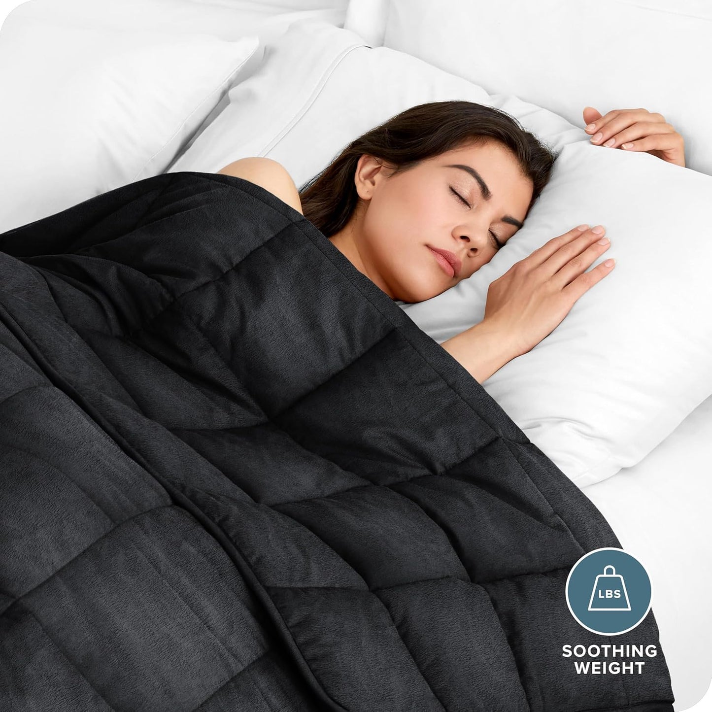 Bare Home Weighted Blanket King Size 30lb (80" x 87") for Adults - Minky Fleece - Premium Heavy Blanket Nontoxic Glass Beads (Black, 80"x87")