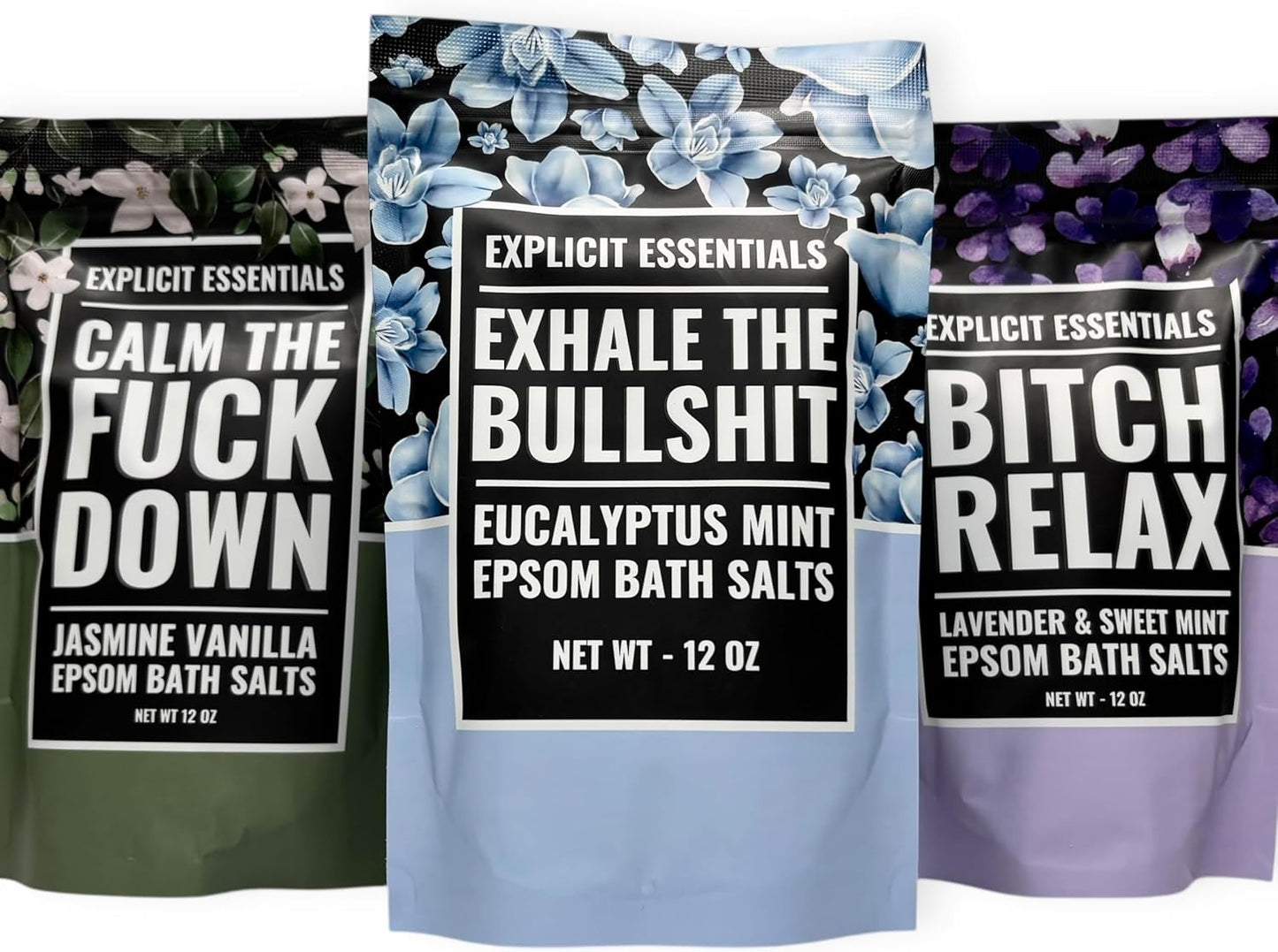 Calming Bath Salt Trio Gift Set Bundle for Women, Spa Gift Idea for Women