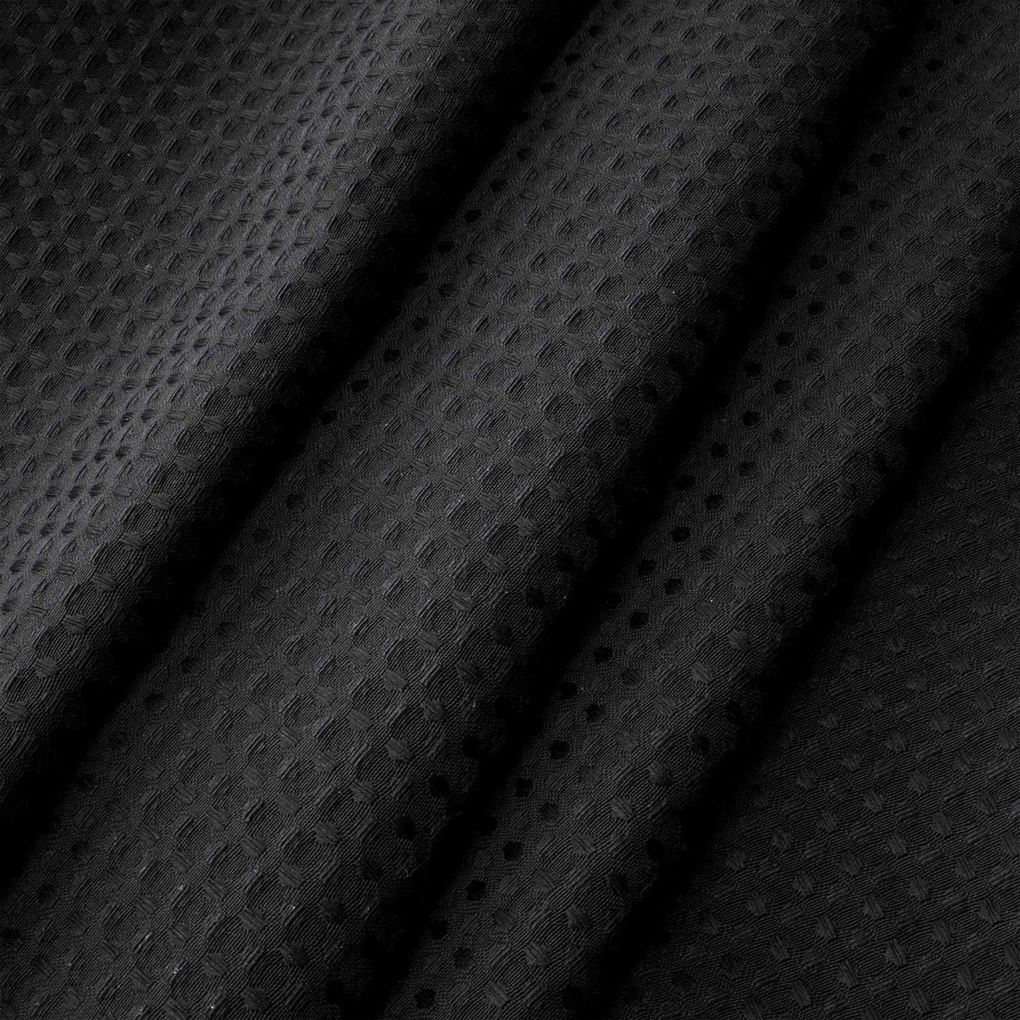 River Dream Heavyweight No Hooks Required Dotted Waffle Weave Shower Curtain with Snap in Liner - 71W x 80H,Hotel Grade,Spa Like Bath Curtain,Graphite Black