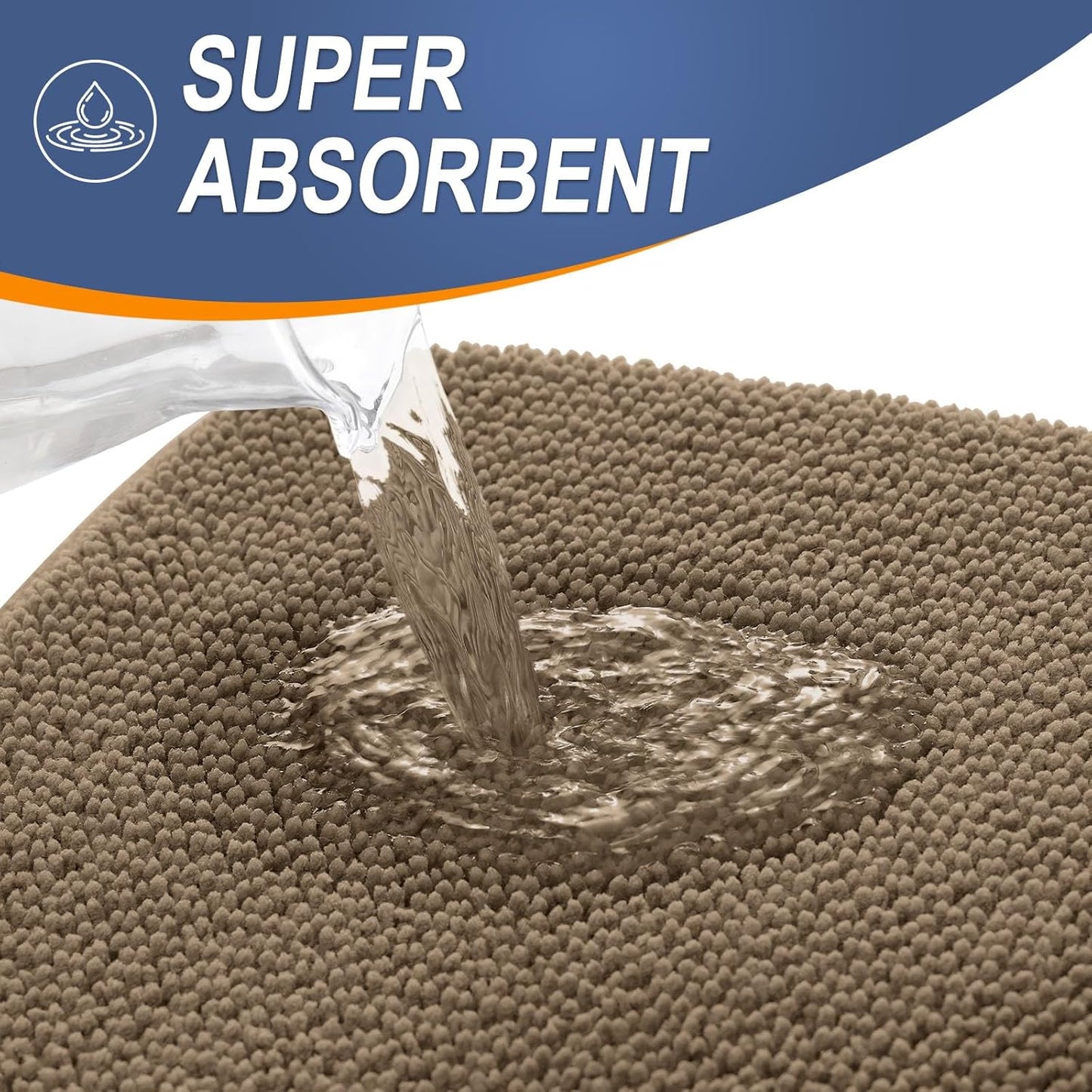 OLANLY Thick Memory Foam Bath Mat Rug 47x20, Extra Soft Absorbent Bathroom Rug, Quick Dry Bath Mats, Non-Slip, Machine Washable Carpet for Bathroom, Tub and Shower, Home Decor Accessories, Tan