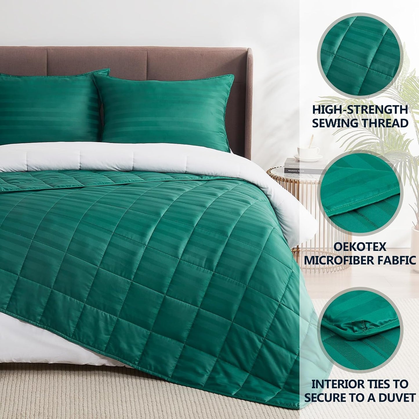 Weighted Blanket Queen Size (60"x80" 12lbs),Ultra Soft and Cozy Cooling Weighted Blanket Queen Size for Adult,Heavy Blanket with Machine Washable Soft Blanket, Green
