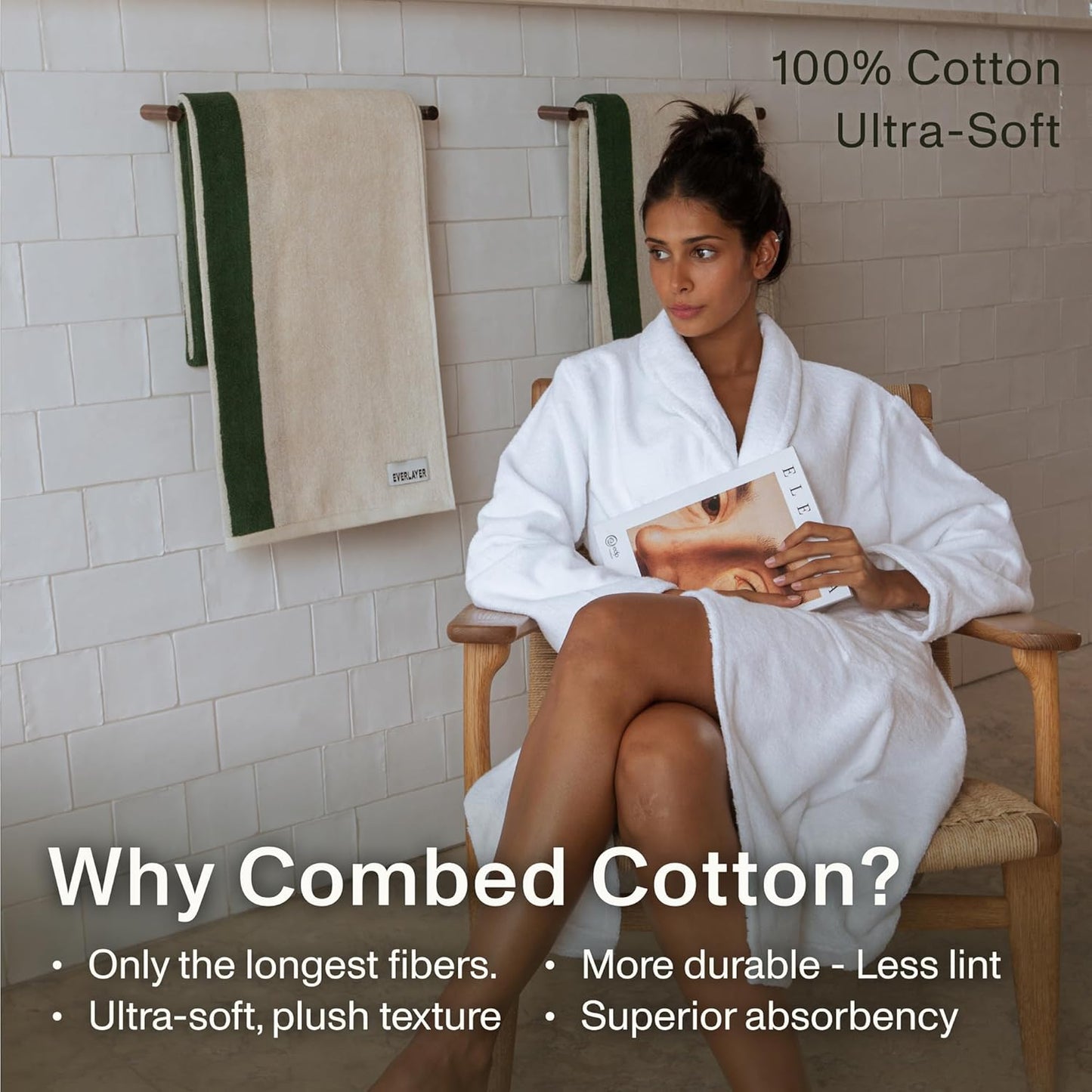 Towels - Ultra Soft, Thick and Plush, Reversible - 1 PC Luxury Bath Towels (27.5"x 54"), 550 GSM,100% Combed Cotton, Made in Portugal, Perfect for Home and Bathroom, Wildwood Cognac-Janus