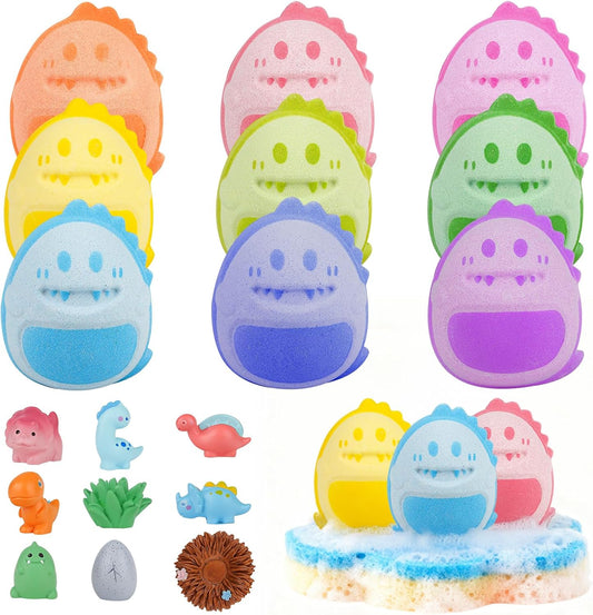 Dinosaur Bath Bomb Gift Set 9 Packs for Girls and Boys, Handmade and Nature Bath Bombs with Surprise for Kids, Perfect for Bubble Bath, Christmas Birthday Gifts for Kids Toddler Women