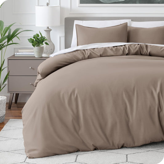 Bare Home Bedding Duvet Cover King Size - Premium 1800 Super Soft Collection - Lightweight, Cooling - Soft Breathable Bedding Duvet Cover (King, Taupe)