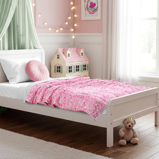 Bare Home Weighted Blanket Twin or Full Size 7lb (40" x 60") - Minky Fleece - Premium Heavy Blanket Nontoxic Glass Beads (Princess, 40"x60")