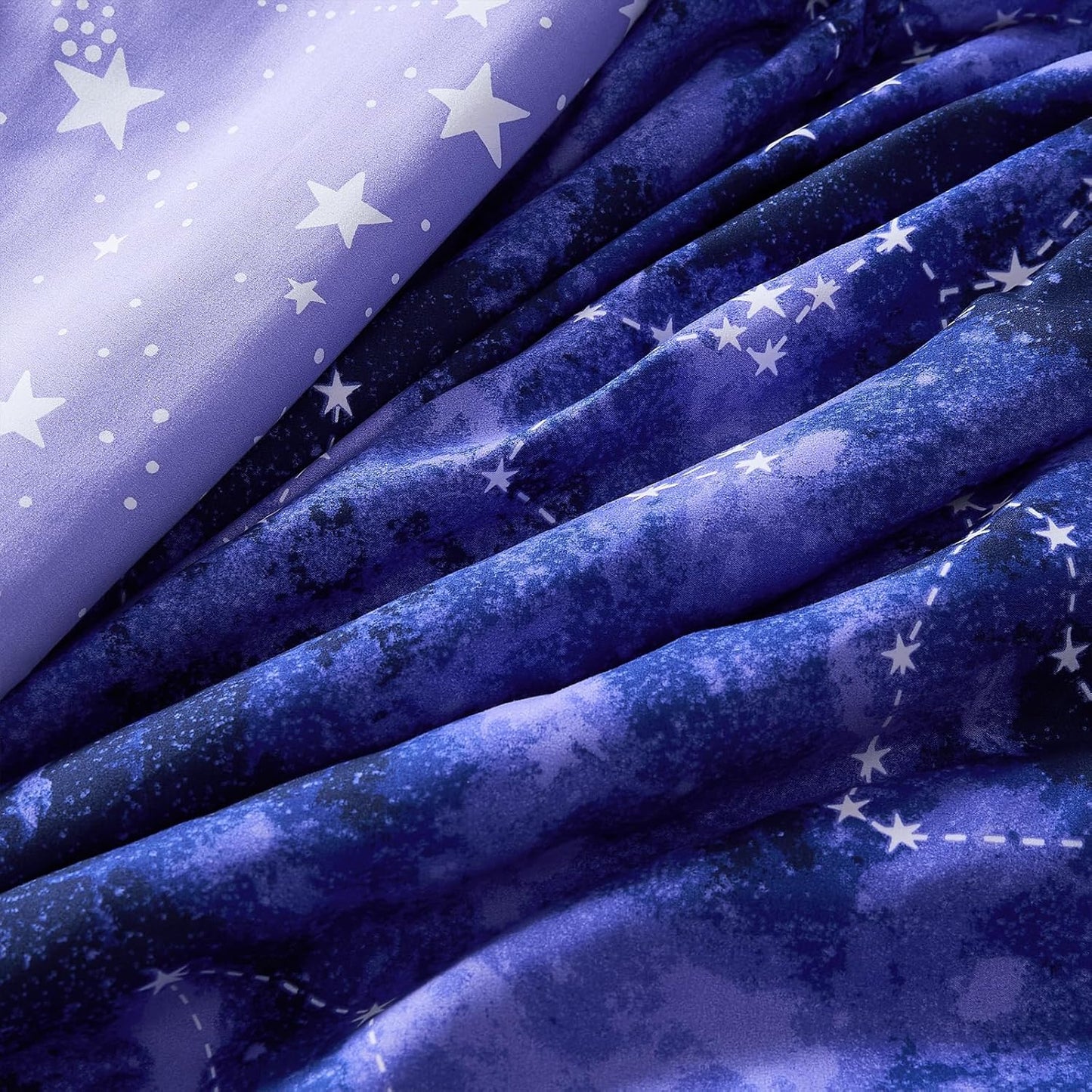 Full Size Comforter Set -7 Pieces Girls Boys Galaxy Glow in The Dark Full Bedding Sets for Kids, Ultra Soft Bed in A Bag with Sheets