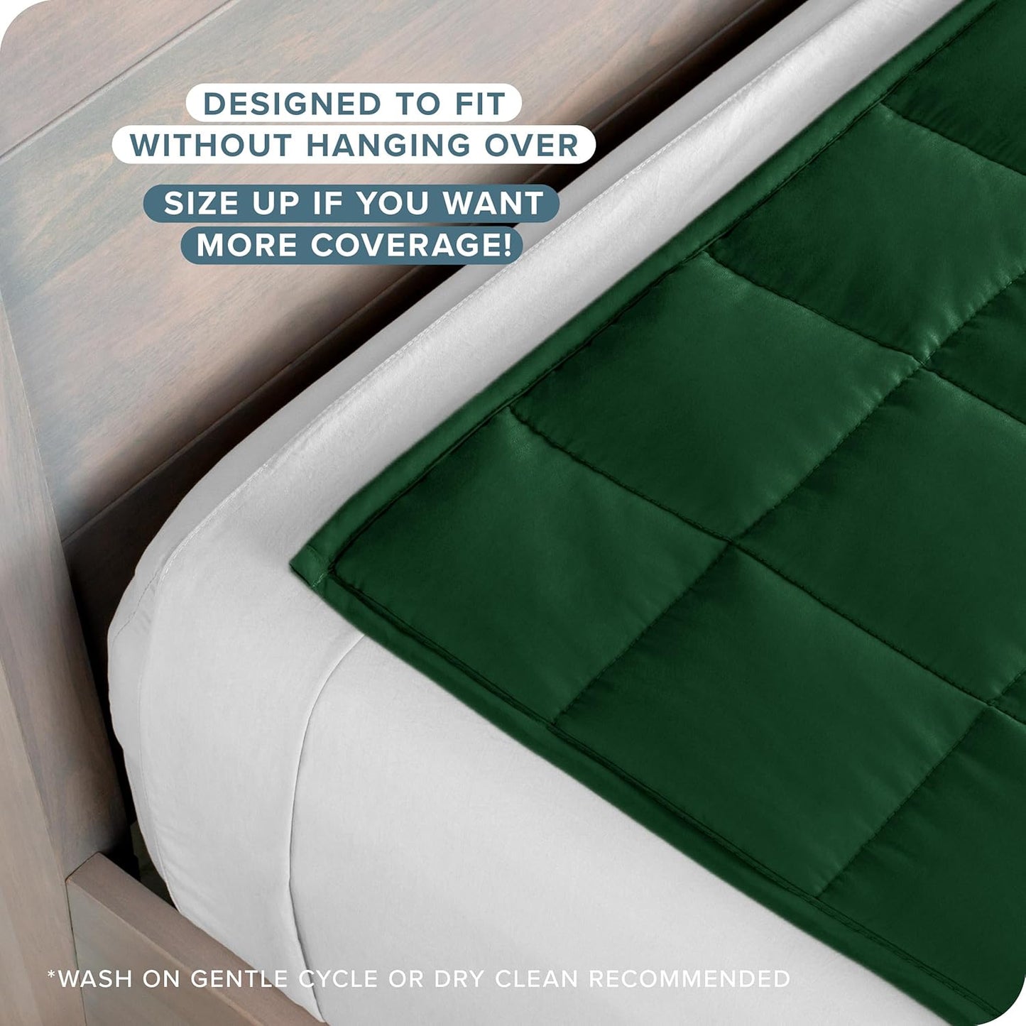 Bare Home Weighted Blanket Full or Queen Size 12lb (48" x 72") for Adults - All-Natural 100% Cotton - Premium Heavy Blanket Nontoxic Glass Beads (Forest Green, 48"x72")