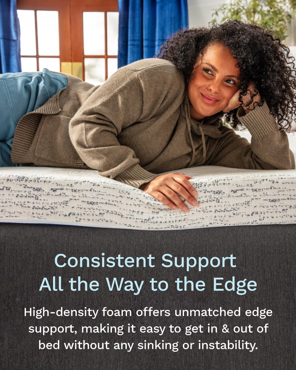 ViscoSoft 4 Inch Memory Foam Mattress Topper Queen - Select High Density Ventilated Mattress Pad - Removable Bamboo-Rayon Cover