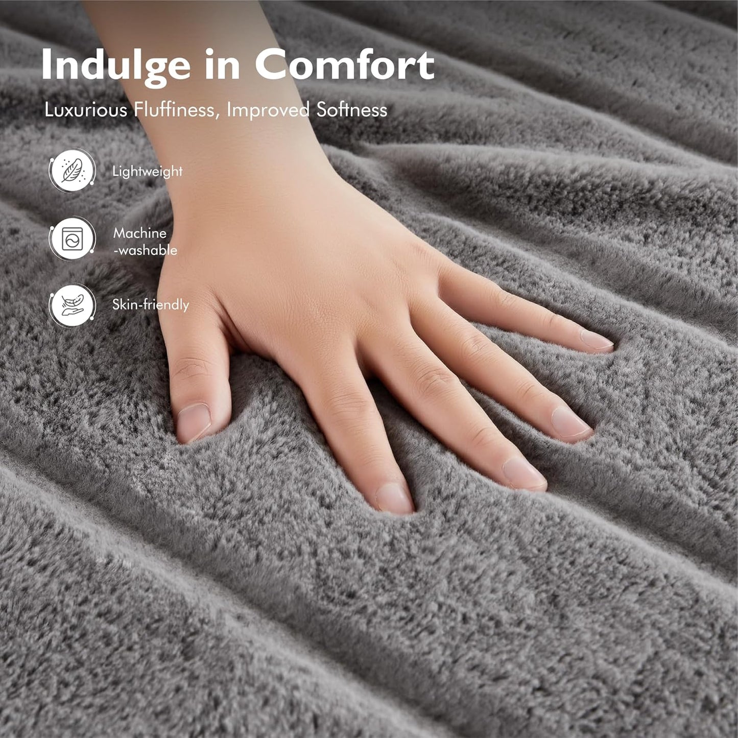 ALPHA HOME Luxury Faux Rabbit Fur Throw Blanket for Couch Bed, Cozy Gifts for Women Christmas, Ideal for Home Decor and Chilly Nights