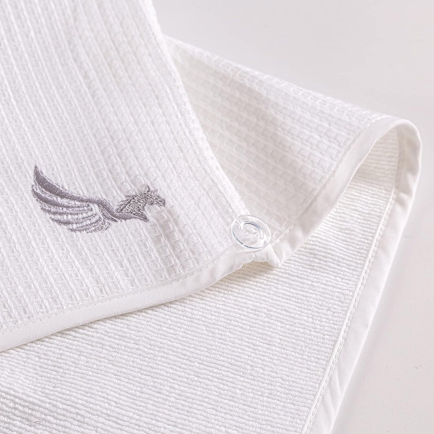 100% Turkish Cotton Hair Towel Wrap for Women,Non Microfiber,Super Absorbent,AntiFrizz,Plopping Hair Drying Waffle Bath Towels for Curly,Long&Thick Hairs,Head Wrap,2 Pack10x26inc (white+white)