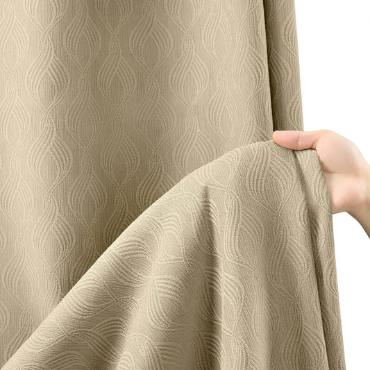 Awellife Modern Farmhouse Shower Curtains for Bathroom Fabric Beige Cotton Touch Bohemian Geometric Minimalist 72" L X 72" W