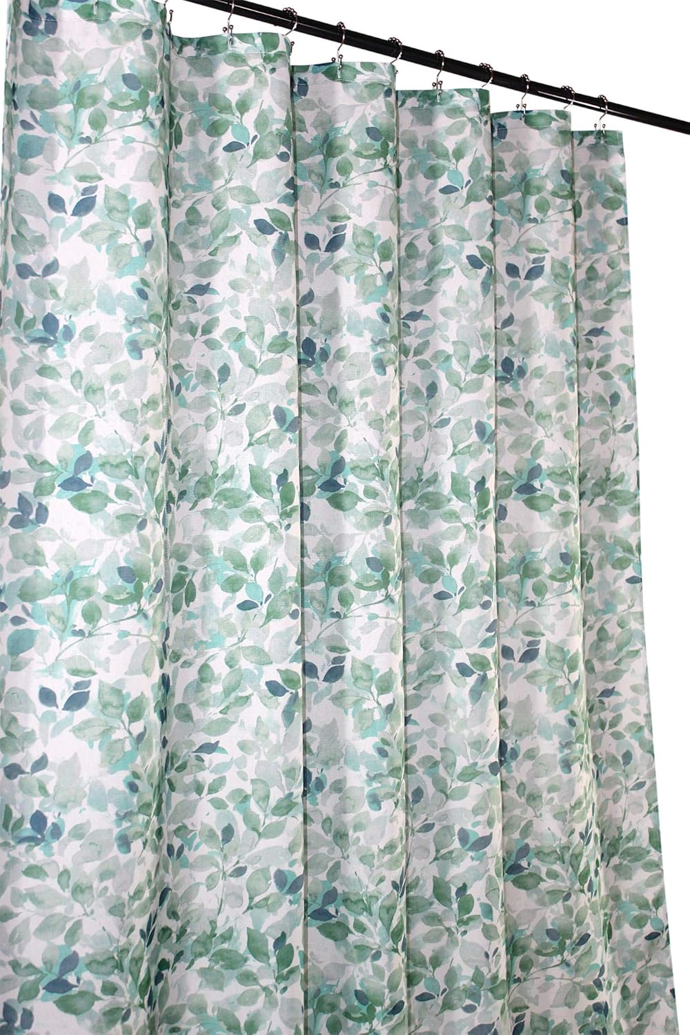Serafina Home Hotel Quality Fabric Bathroom Shower Curtain: Lush Nature Leaf - Sage Green Grey Teal (Lush Nature, 72 x 70 inches)