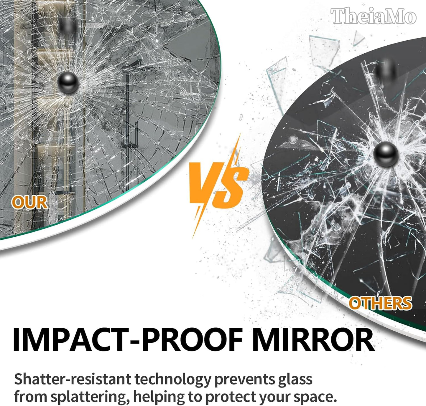 Round LED Mirror for Bathroom, 48" Circle Frameless Backlit Mirror with Lights, Wall Mounted Vanity Mirror, 3 Colors, Dimmable, Anti-Fog, IP65 Waterproof, Memory Function, UL Listed