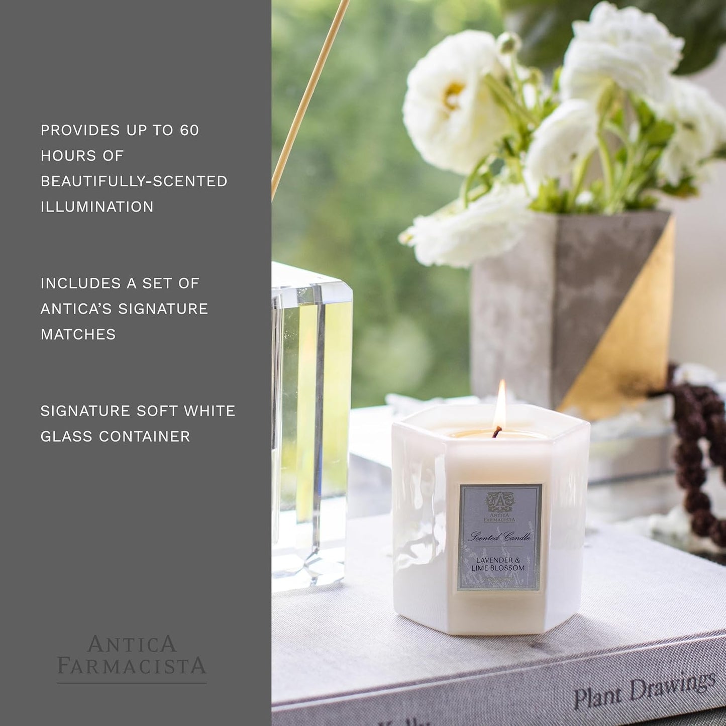Antica Farmacista Luxury Scent Candle - Decorative Home Candle - Long-Lasting & Premium Scented - Luxury Gift - Lavender & Lime Blossom, 9 oz