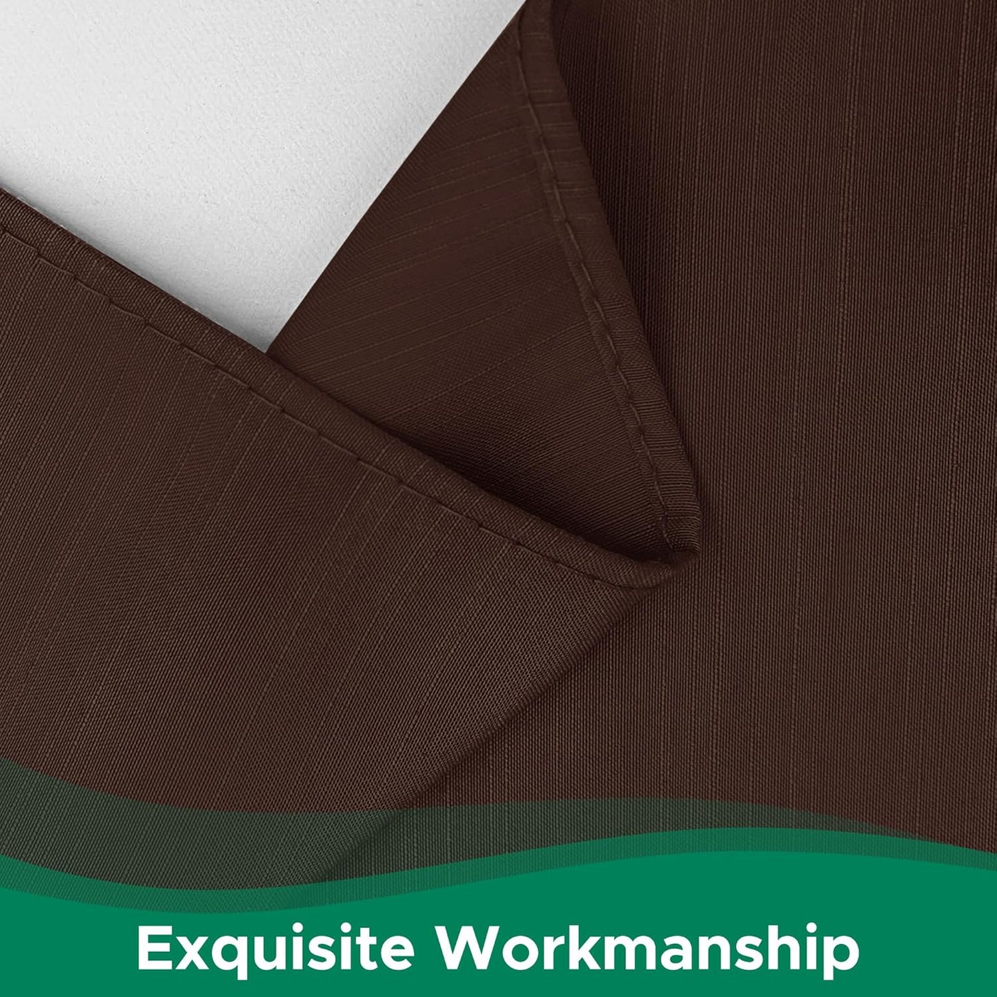 Biscaynebay Wrap Around Bed Skirts for Queen Beds 16" Drop, Brown Adjustable Elastic Dust Ruffles Easy Fit Wrinkle & Fade Resistant Silky Luxurious Fabric Solid Machine Washable