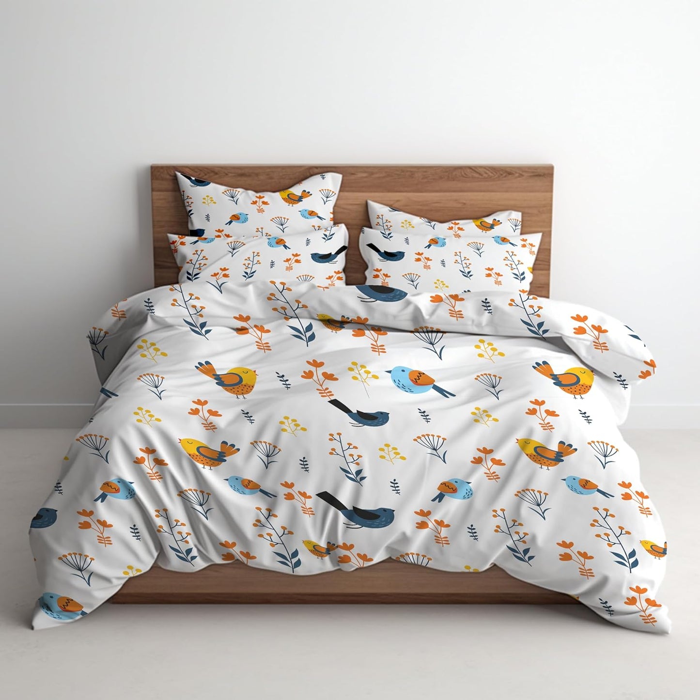 100% Egyptian Cotton Printed Duvet Cover Set 1000 Thread Count Oversized King Luxurious Duvet Cover Set of 3, Breathable, & Durable Set Hotel Quality, Super Soft Comfy All Season - White