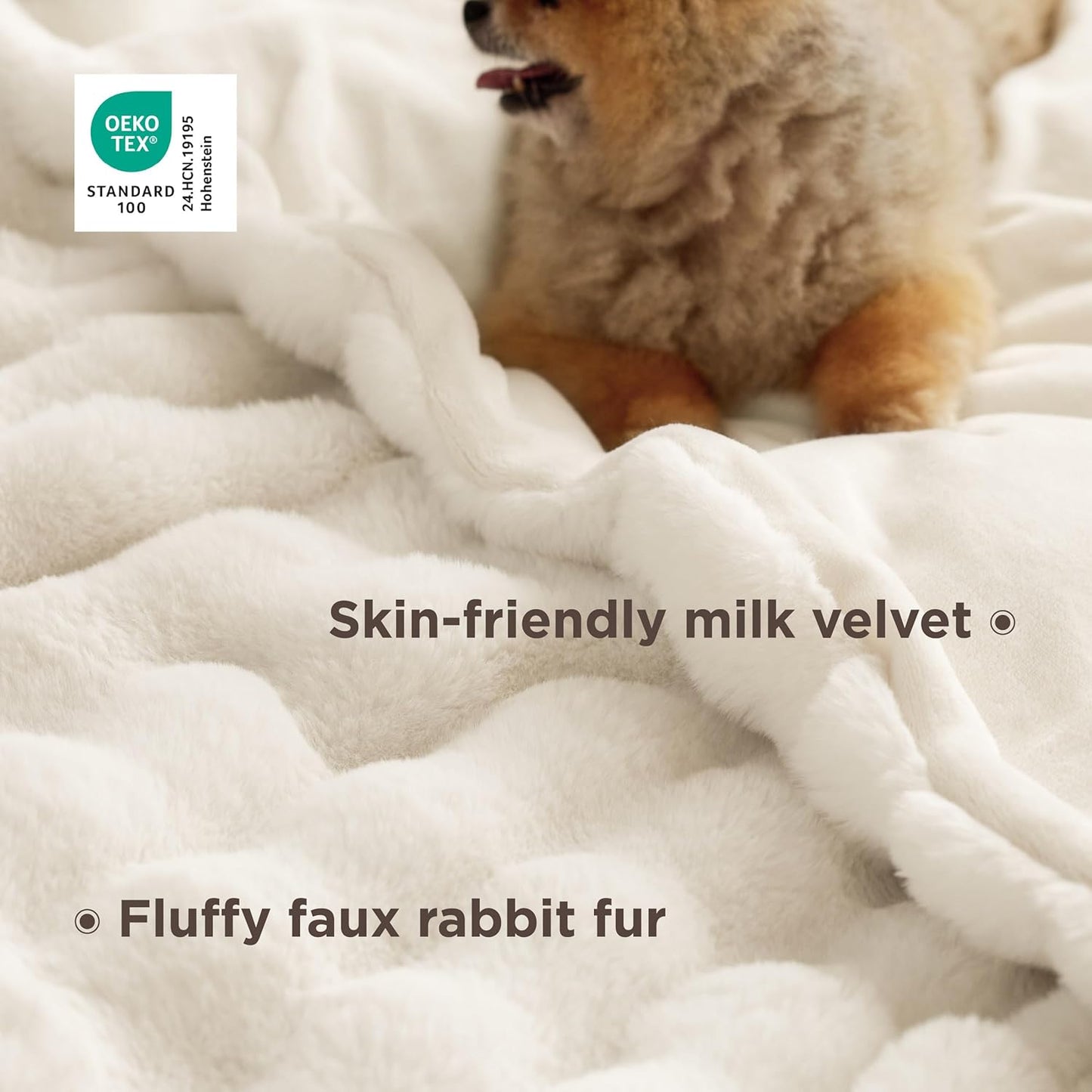 Bedsure GentleSoft Fluffy Fuzzy Throw Blanket, 870GSM Soft Faux Fur Blanket for Couch, Plush Fleece Minky Velvet Winter Bedding for Christmas, Thick Warm Furry Cozy Gifts for Women, Cream, 50"x60"